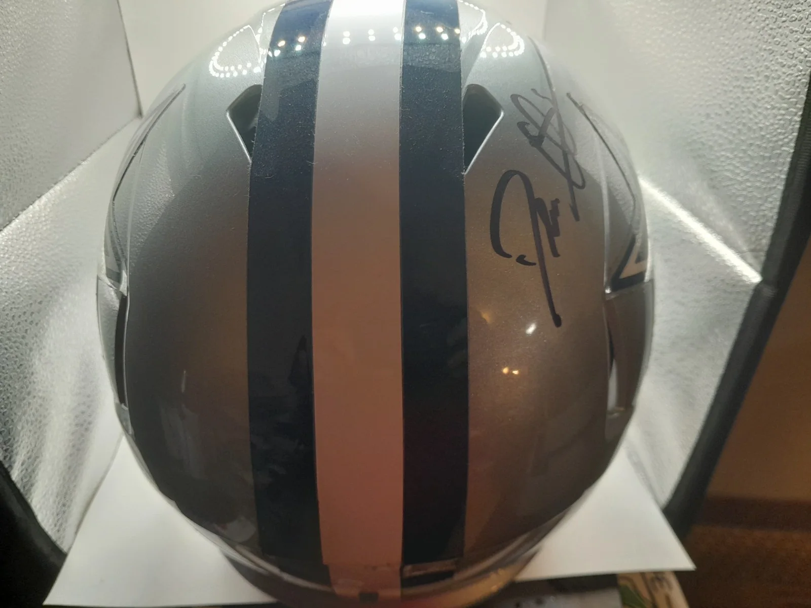 Deion Sanders Signed Dallas Cowboys Speed Helmet Autographed Silver Visor #21, изображение 4