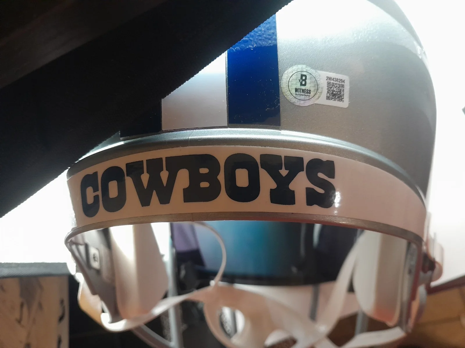 Deion Sanders Signed Dallas Cowboys Speed Helmet Autographed Silver Visor #21, изображение 5