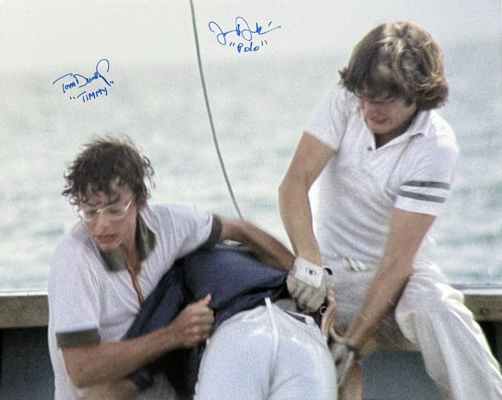 Tom Dunlop — Tom Dunlop & John Dukakis Dual SIGNED AUTOGRAPHED JAWS 2 8x10 K9 COA