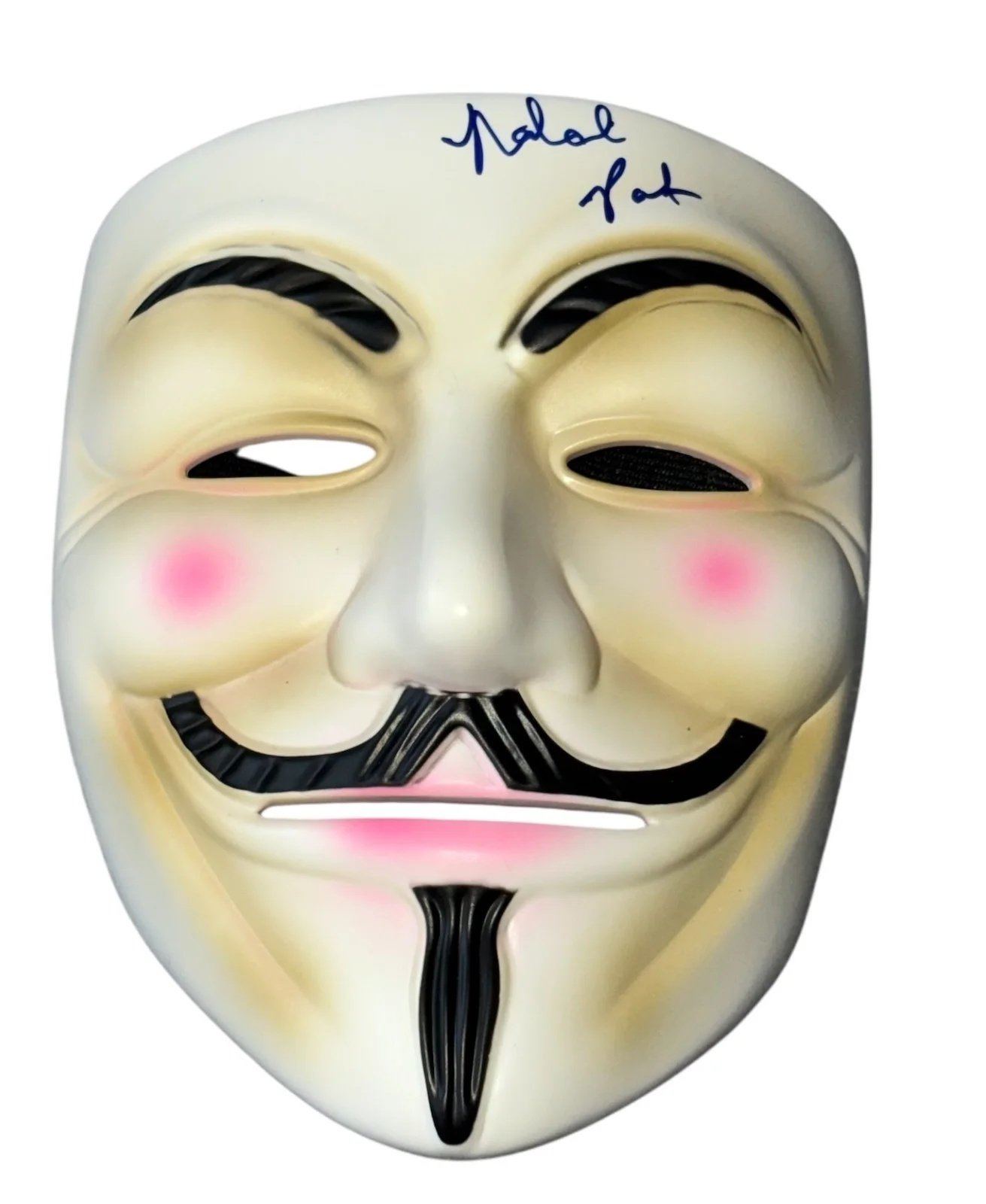 Natalie Portman — Natalie Portman Signed Autograph V For Vendetta Replica Prop Mask Beckett BAS