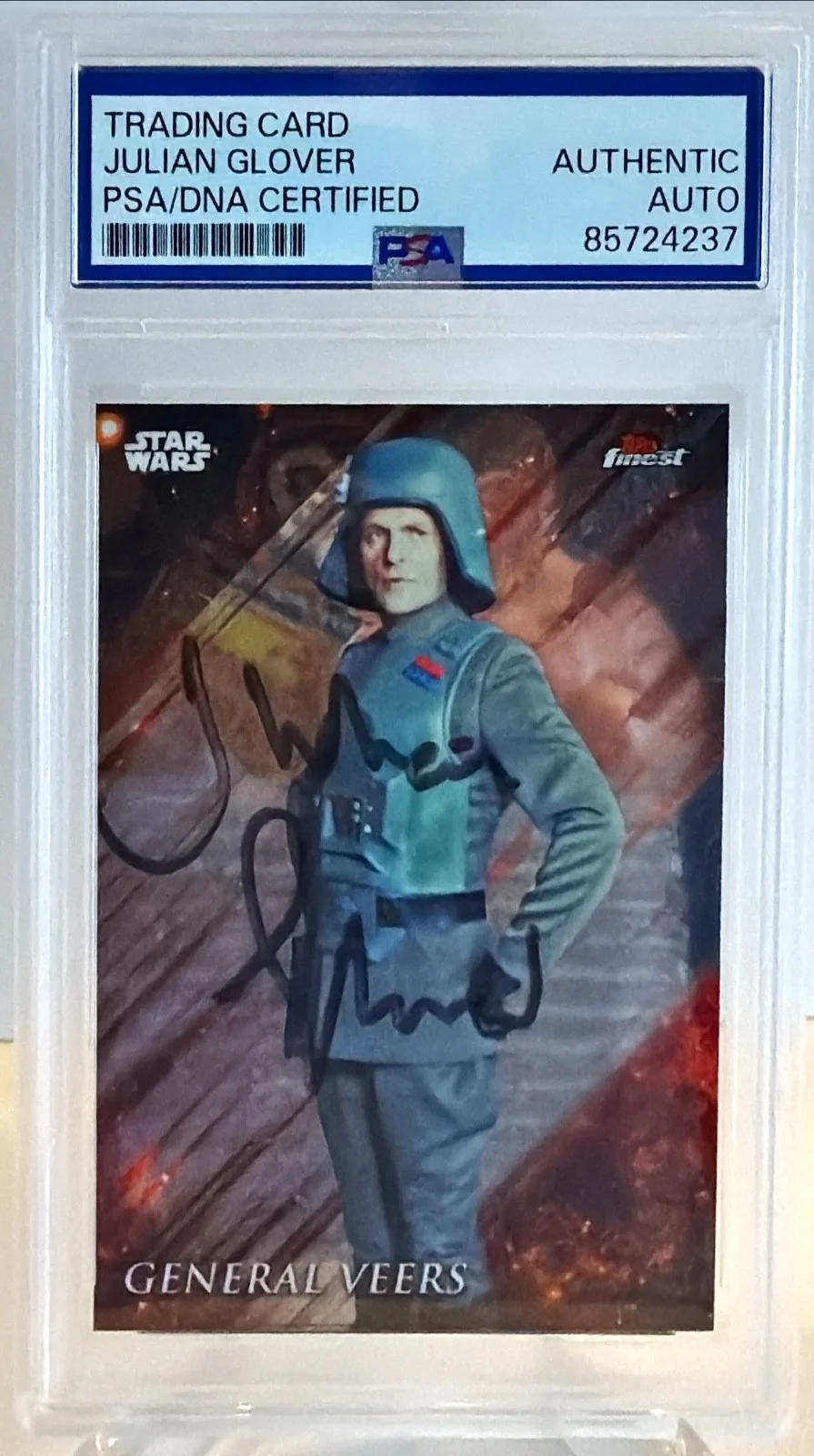 Julian Glover — 2018 Topps Finest Star Wars Veers Julian Glover Signed Auto Card #40 PSA DNA