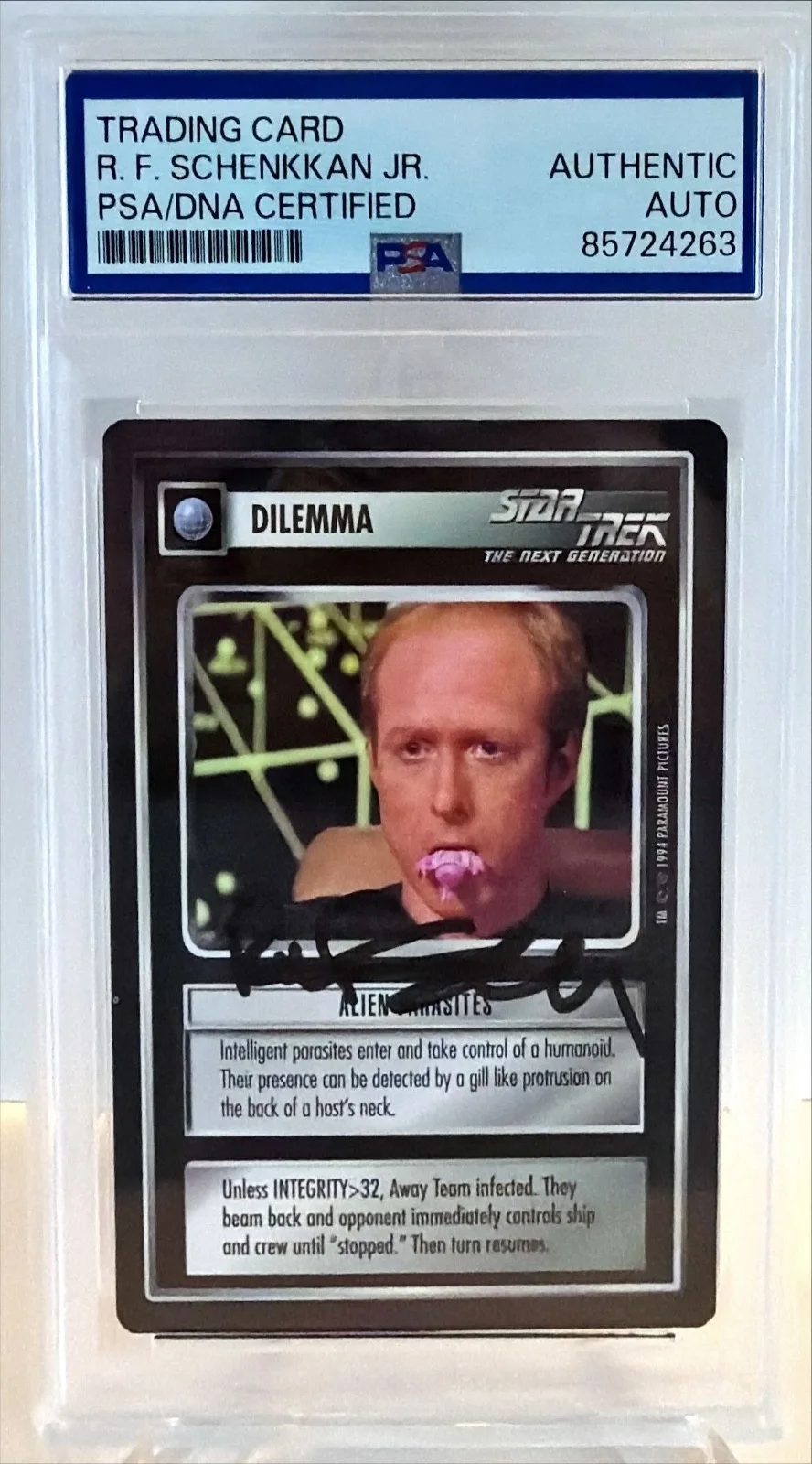 Robert Schenkkan — 1994 Star Trek CCG Robert Schenkkan Dexter Remmick Signed Auto Card PSA DNA