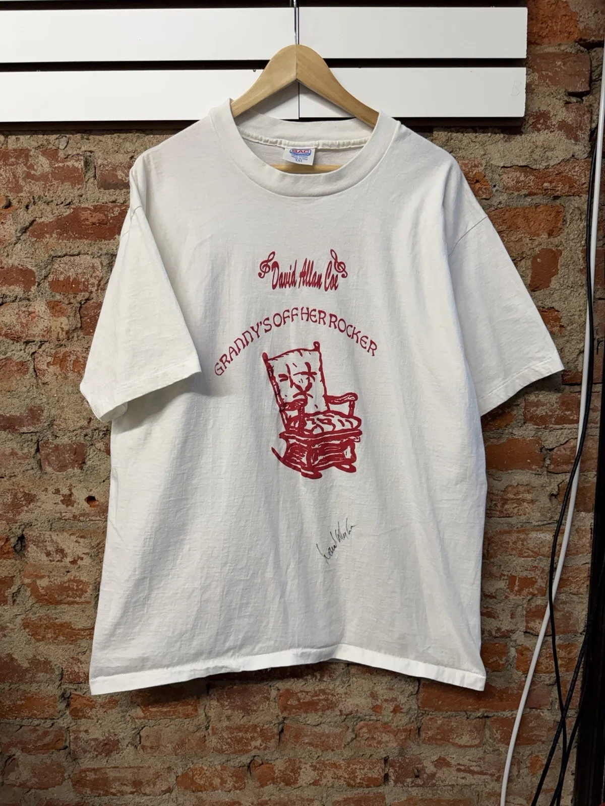 Vintage 1994 David Allan Coe Signed T-Shirt XXL Eat Dust Car Granny Rocker, изображение 2