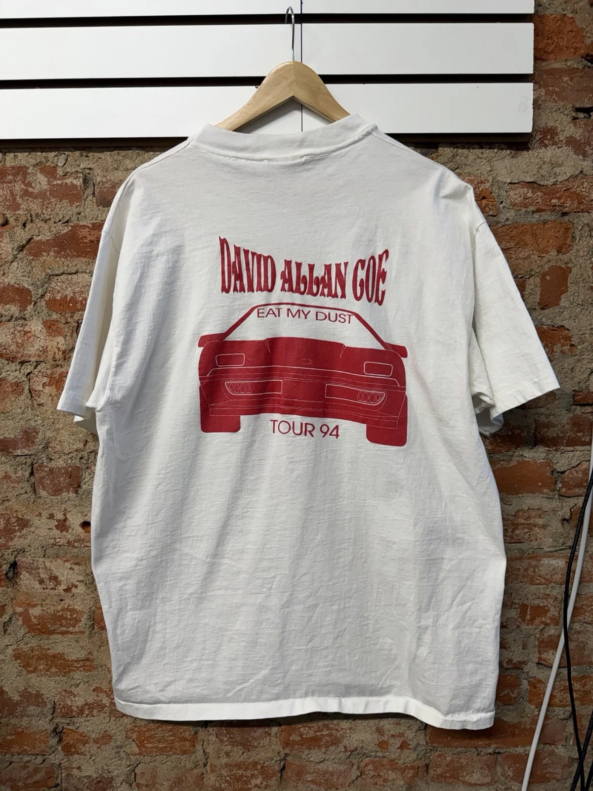 Vintage 1994 David Allan Coe Signed T-Shirt XXL Eat Dust Car Granny Rocker, изображение 3