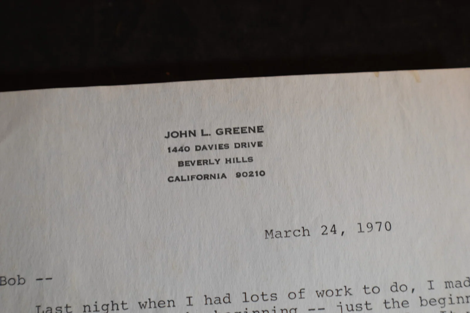 1970 *SIGNED* John L Greene Letter *MY FAVORITE MARTIAN*, изображение 3
