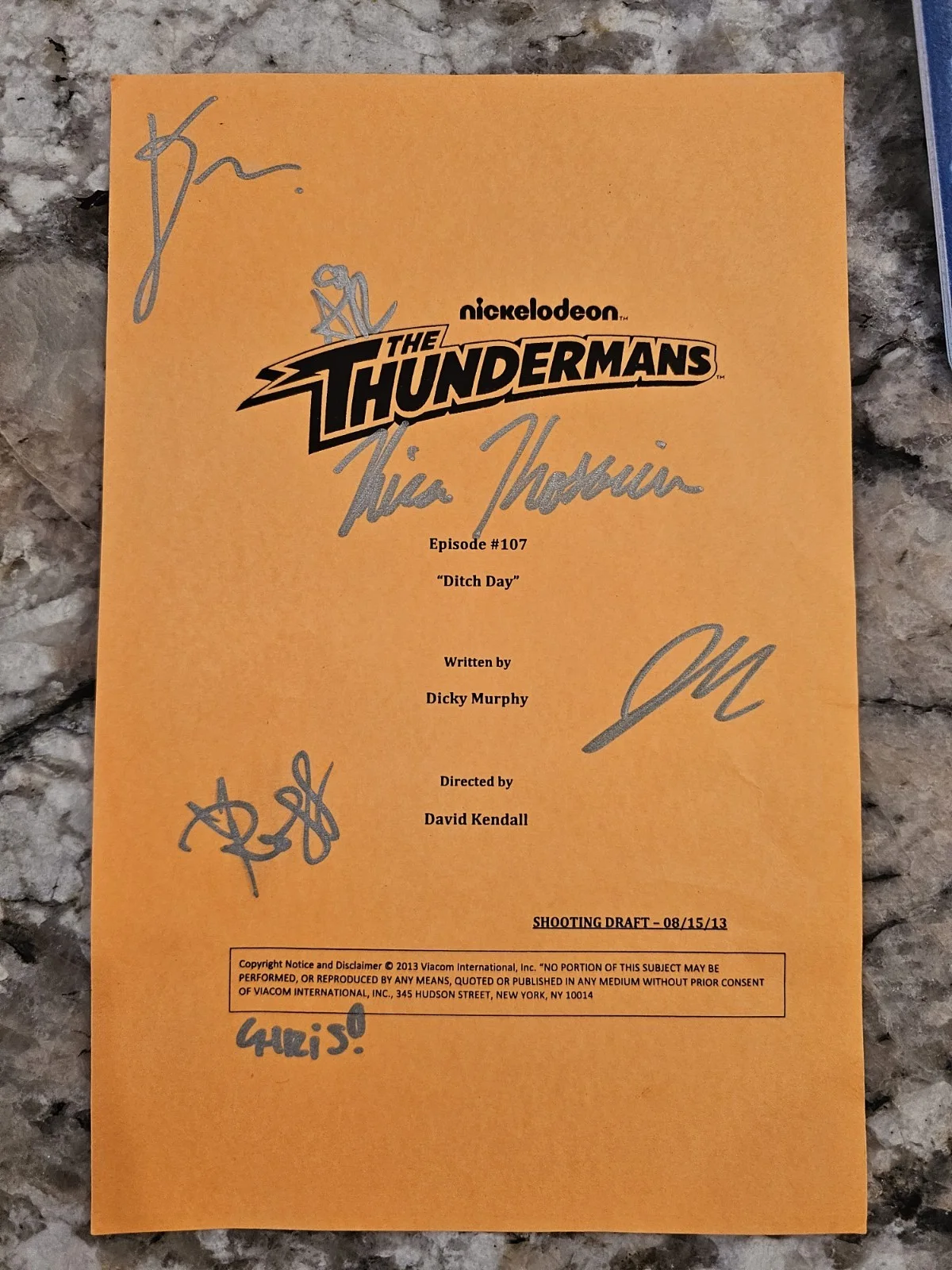 The Thundermans Signed Program. Episode #107 "Ditch Day" 5.5" X 8.5", image 2