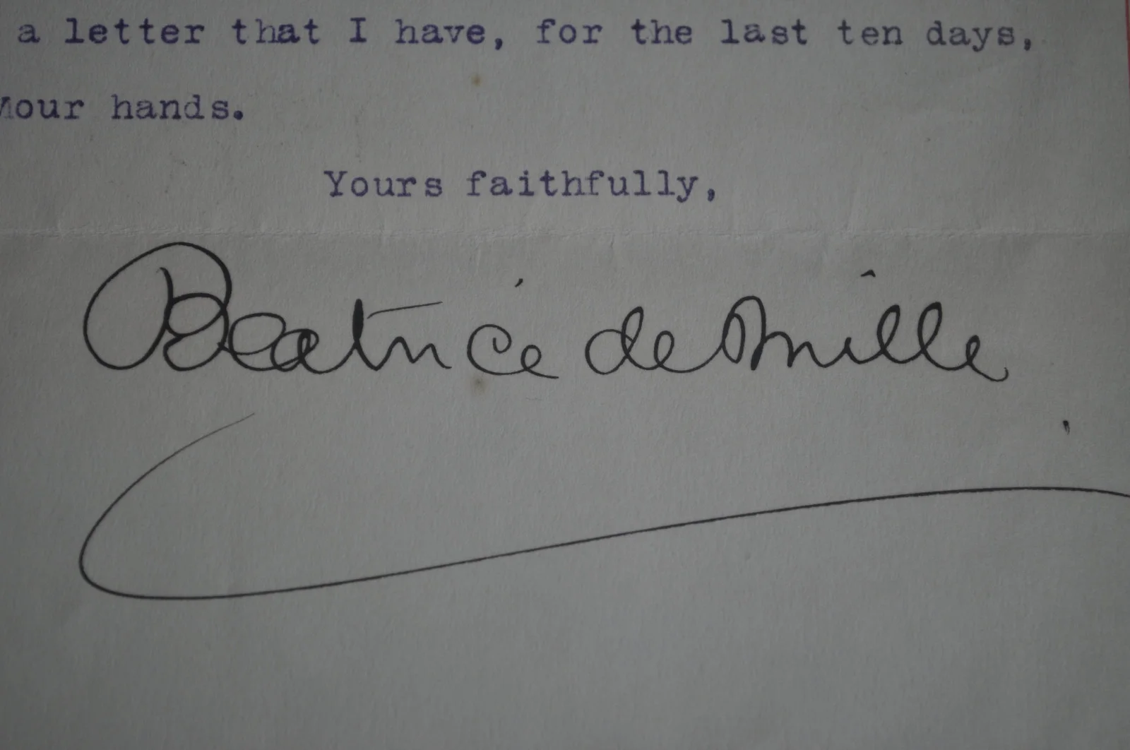 1913 *SIGNED/RARE* Beatrice DeMille on Offices of Cecil B DeMille Letterhead, изображение 4