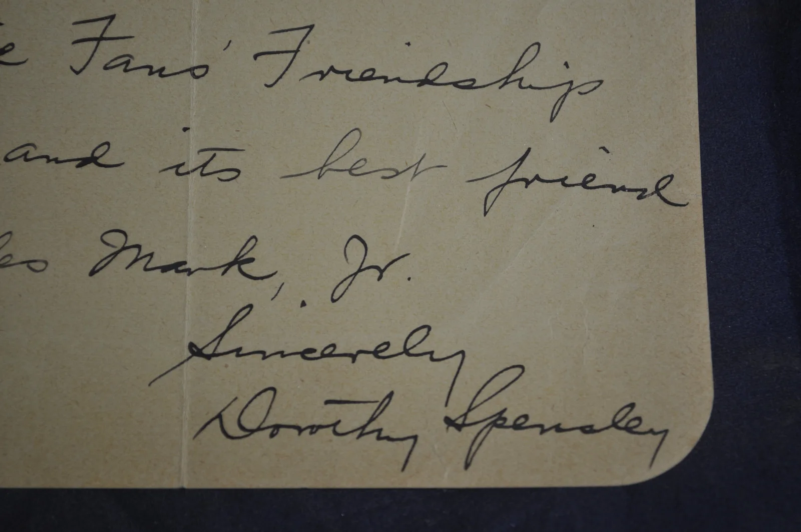 *SIGNED* Dorothy Spensley to Movie Fans Friendship Club, изображение 2