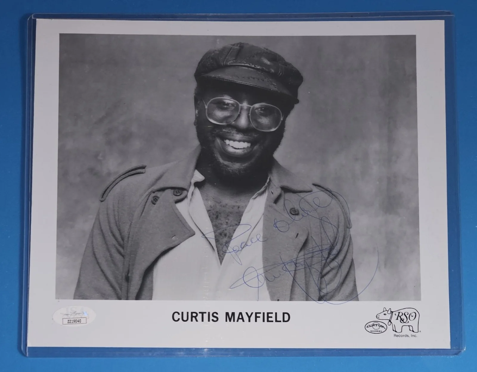 CURTIS MAYFIELD SIGNED ORIGINAL VINTAGE 8"X10" PROMO PHOTO WITH JSA LOA psa bas, image 2