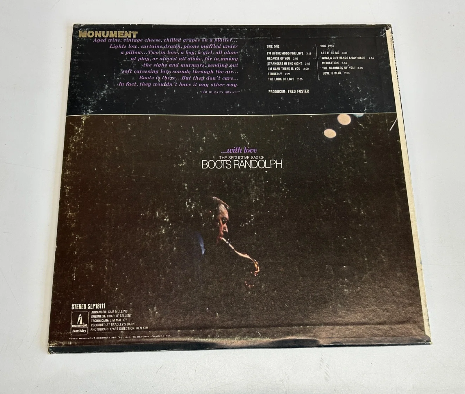 Boots Randolph Signed With Love Vinyl Record Album LP Saxophone, image 3
