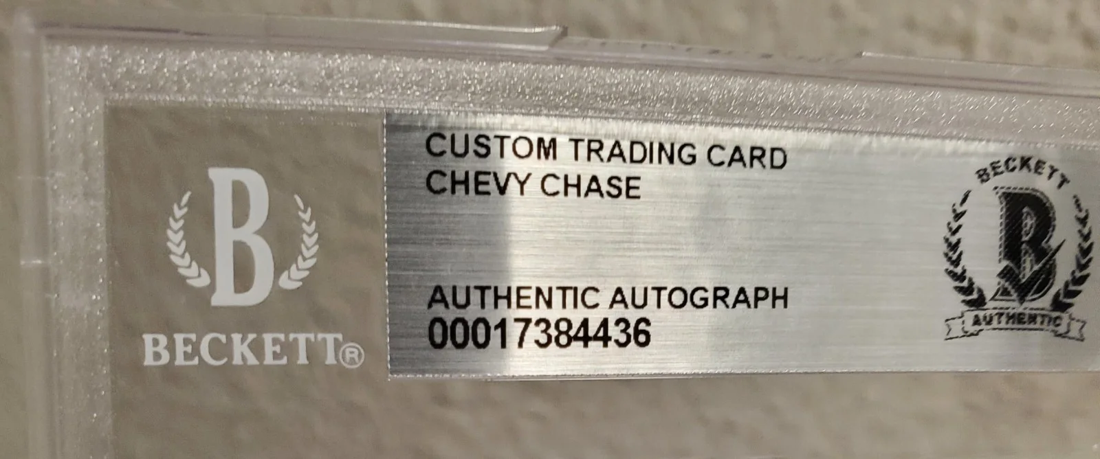 Chevy Chase — Chevy Chase Fletch-Clark-Webb Custom Card Beckett Auth. Signed Auto Autograph, image 3