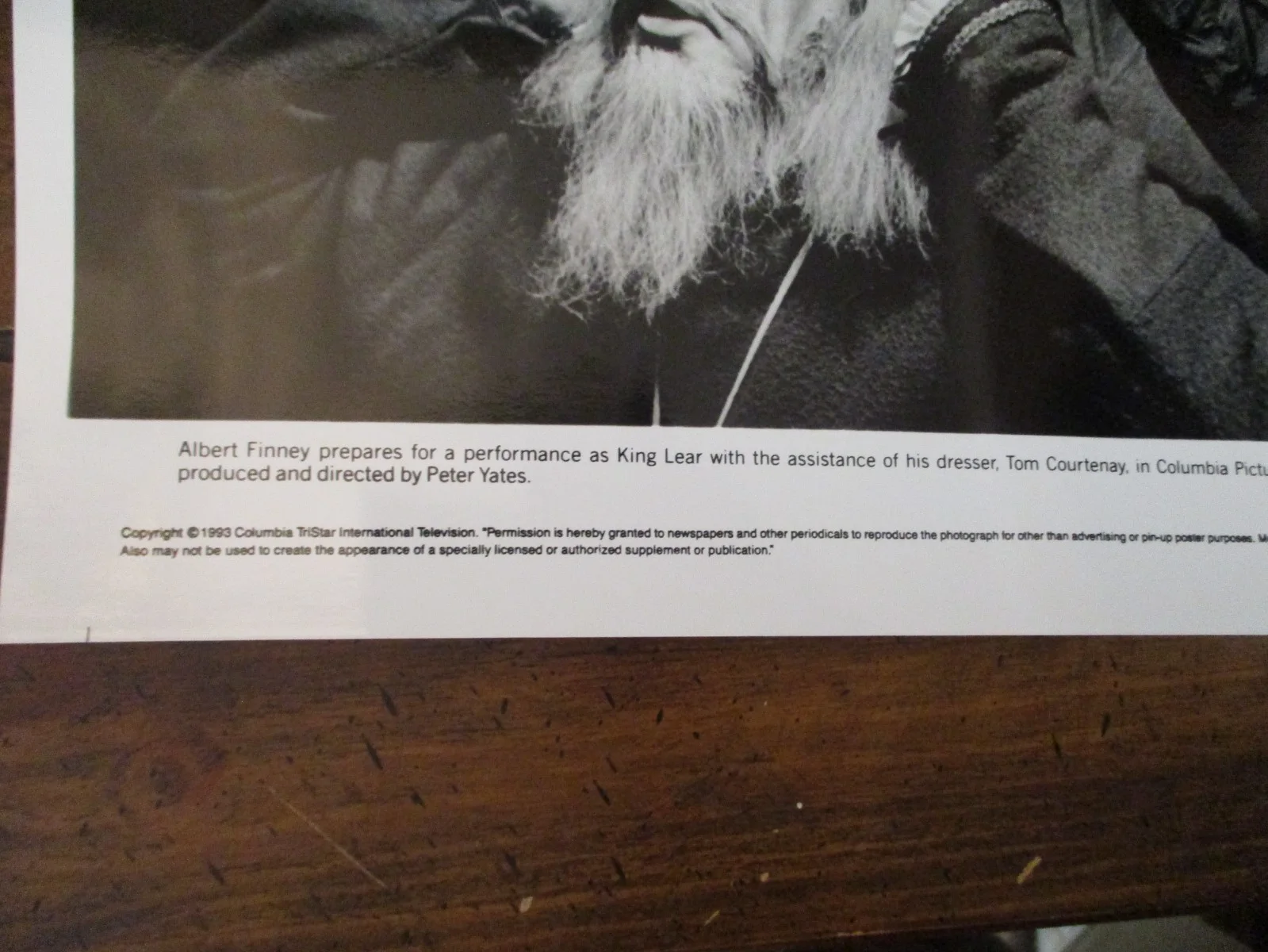 Albert Finney/Tom Courtenay("THE DRESSER")1993 10 x 8 Black/White Press Photo, изображение 2
