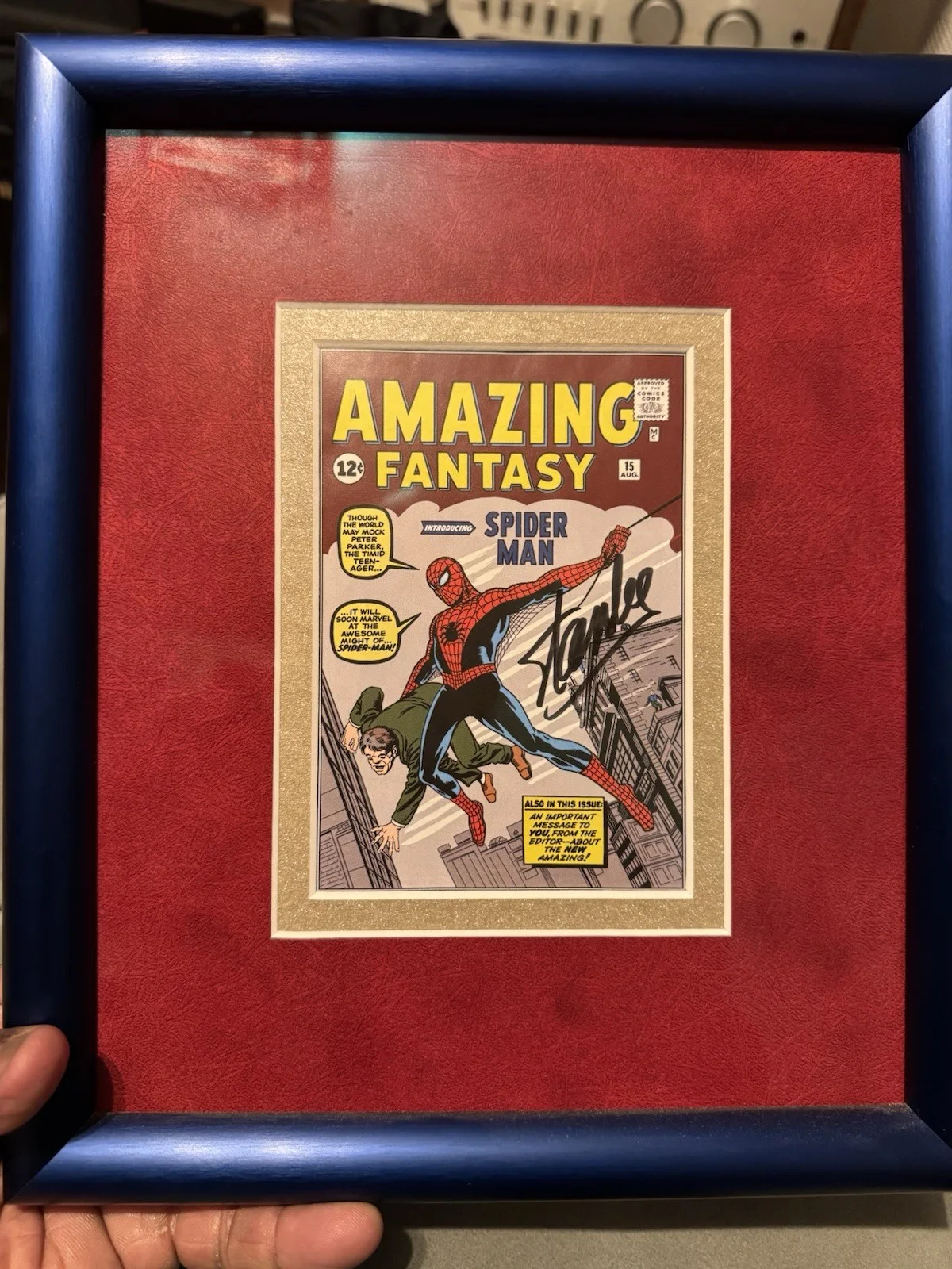 Stan Lee — Stan Lee "Spider-Man" SIGNED 'Amazing Fantasy #15' Photo Framed 11x14 Display, image 3