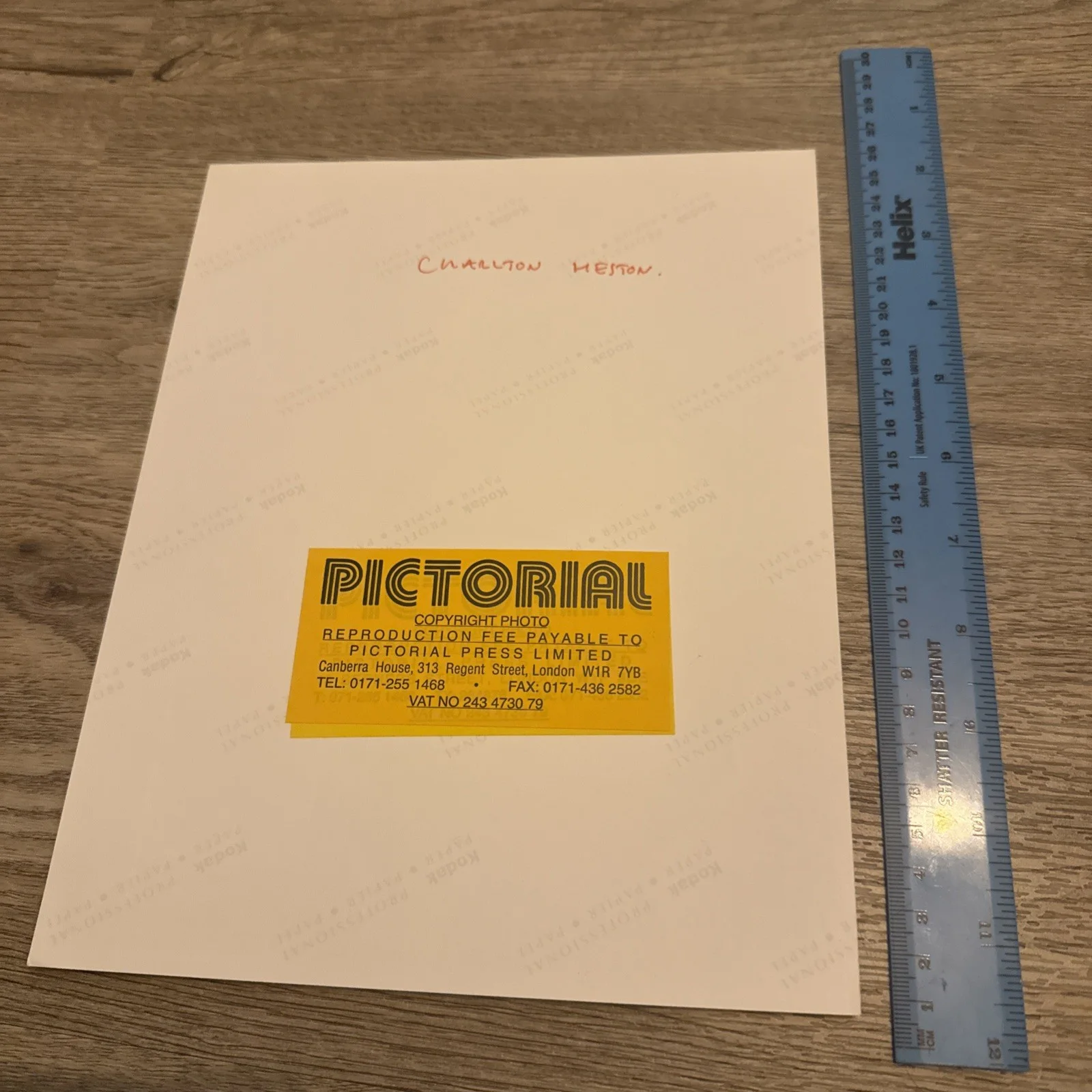 Rare Vintage Pictorial Press Classic Publicity Photograph Actor CHARLTON HESTON, изображение 2