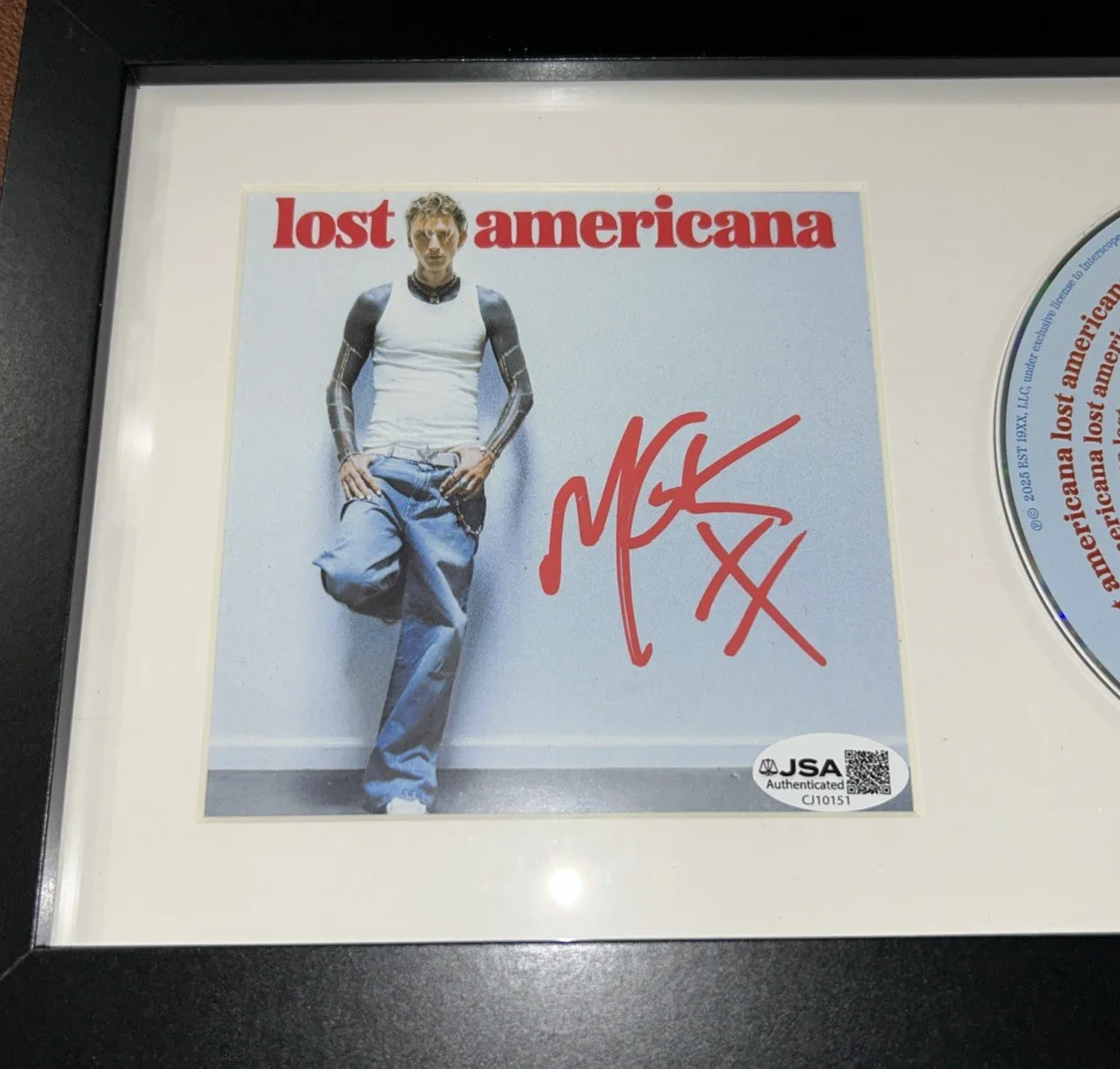 MGK Machine Gun Kelly Signed Americana CD Cover AUTOGRAPHED JSA Framed Display, image 2