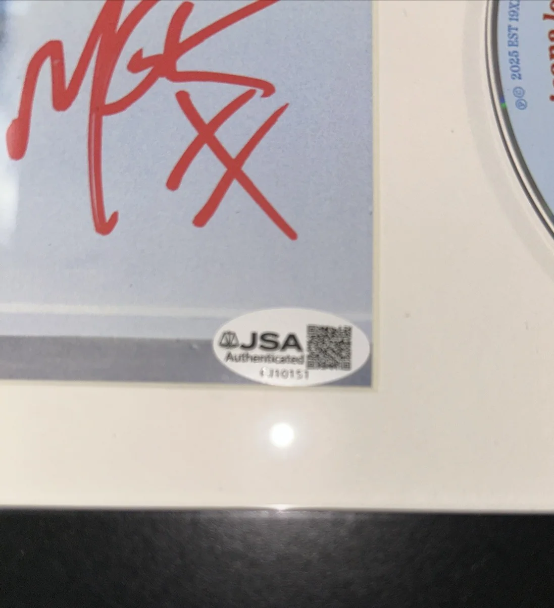 MGK Machine Gun Kelly Signed Americana CD Cover AUTOGRAPHED JSA Framed Display, image 4