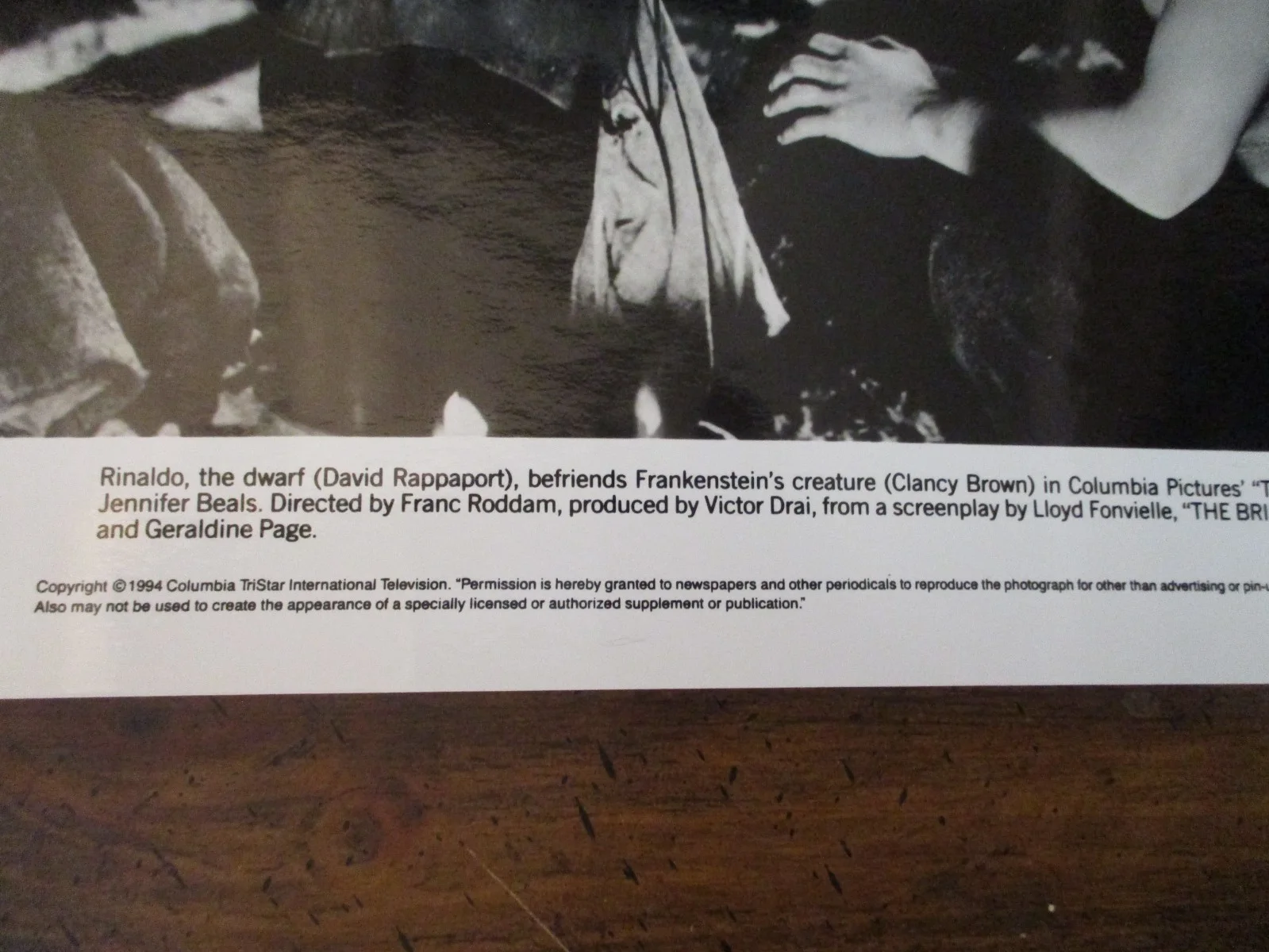 David Rappaport/Clancy Brown("THE BRIDE")1994 10 x 8 Black & White Press Photo, изображение 3