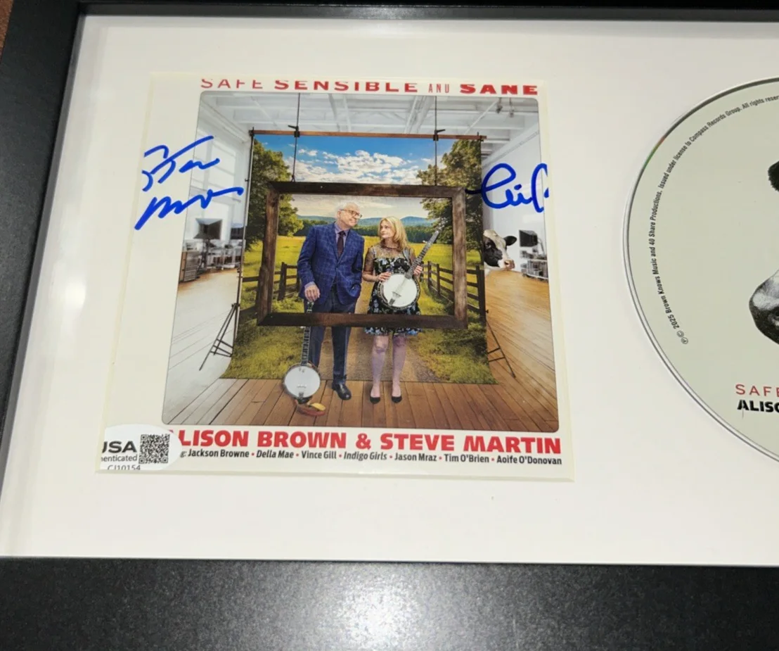 Allison Brown Steve Martin Signed CD Cover AUTOGRAPHED JSA COA Framed Display, image 2