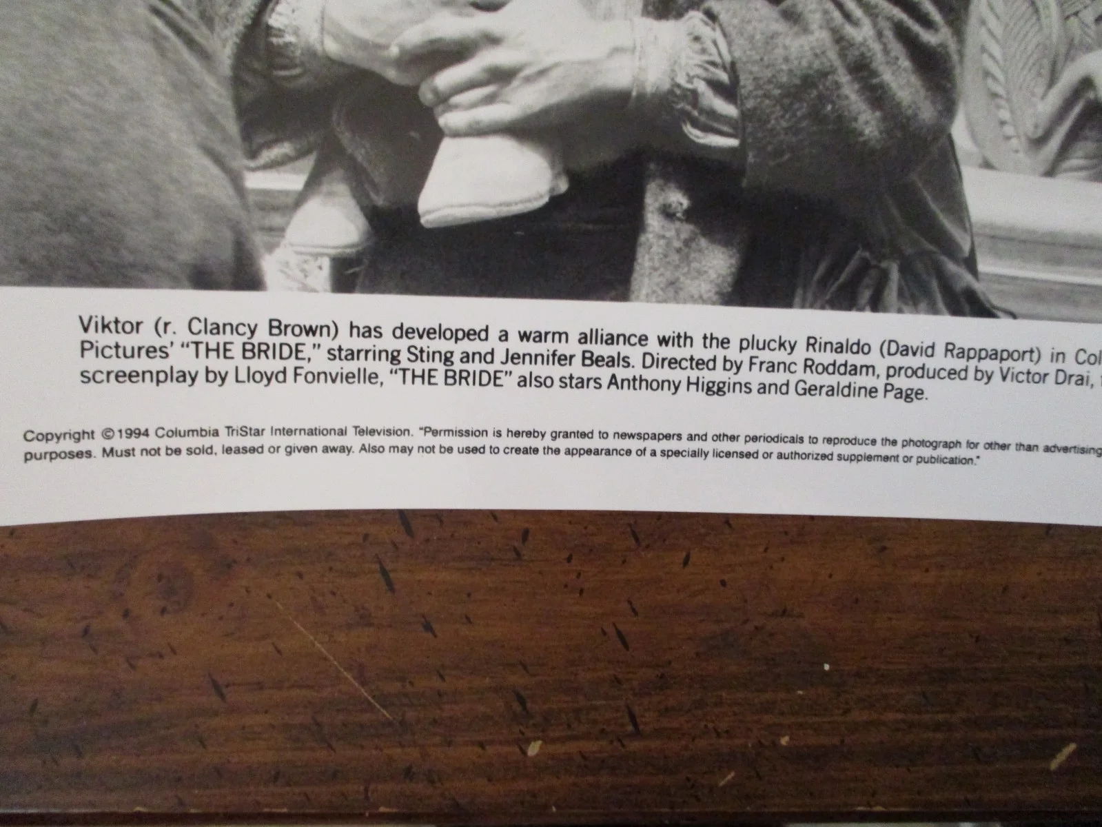 David Rappaport/Clancy Brown("THE BRIDE")1994 8 x 10 Black & White Press Photo, image 3