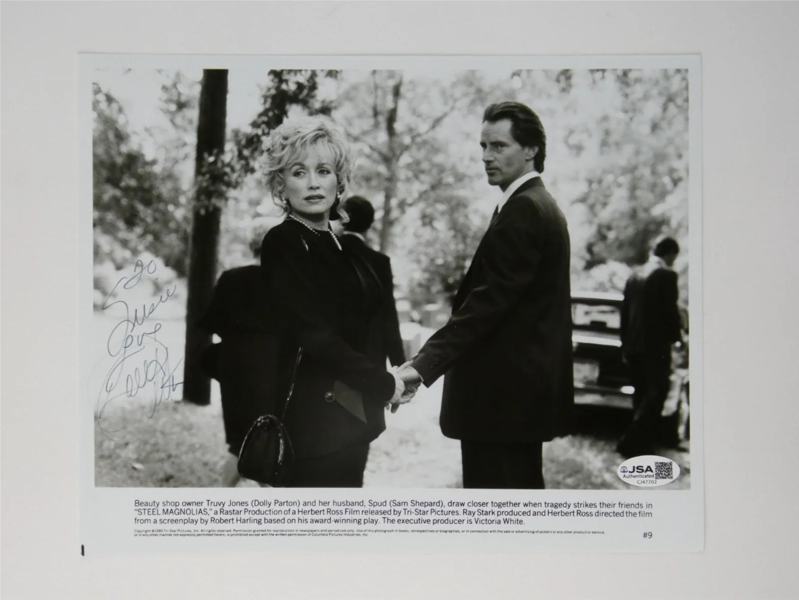 Dolly Parton — Dolly Parton Signed 8x10 Promo Photo Steel Magnolias To Susie Autograph JSA COA, изображение 2