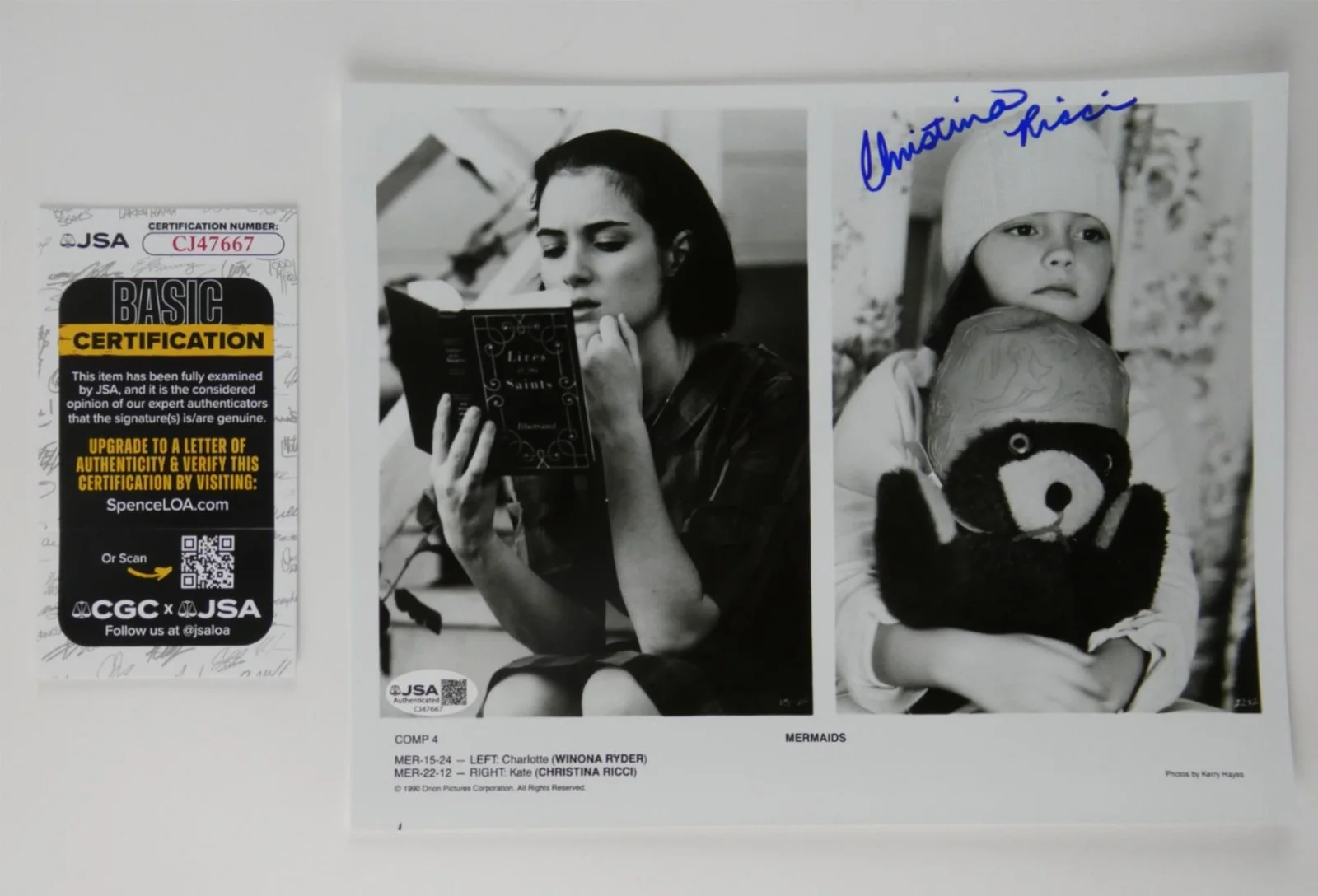 Christina Ricci — Christina Ricci Signed 8x10 Promo Photo Mermaids B&W Autographed JSA COA