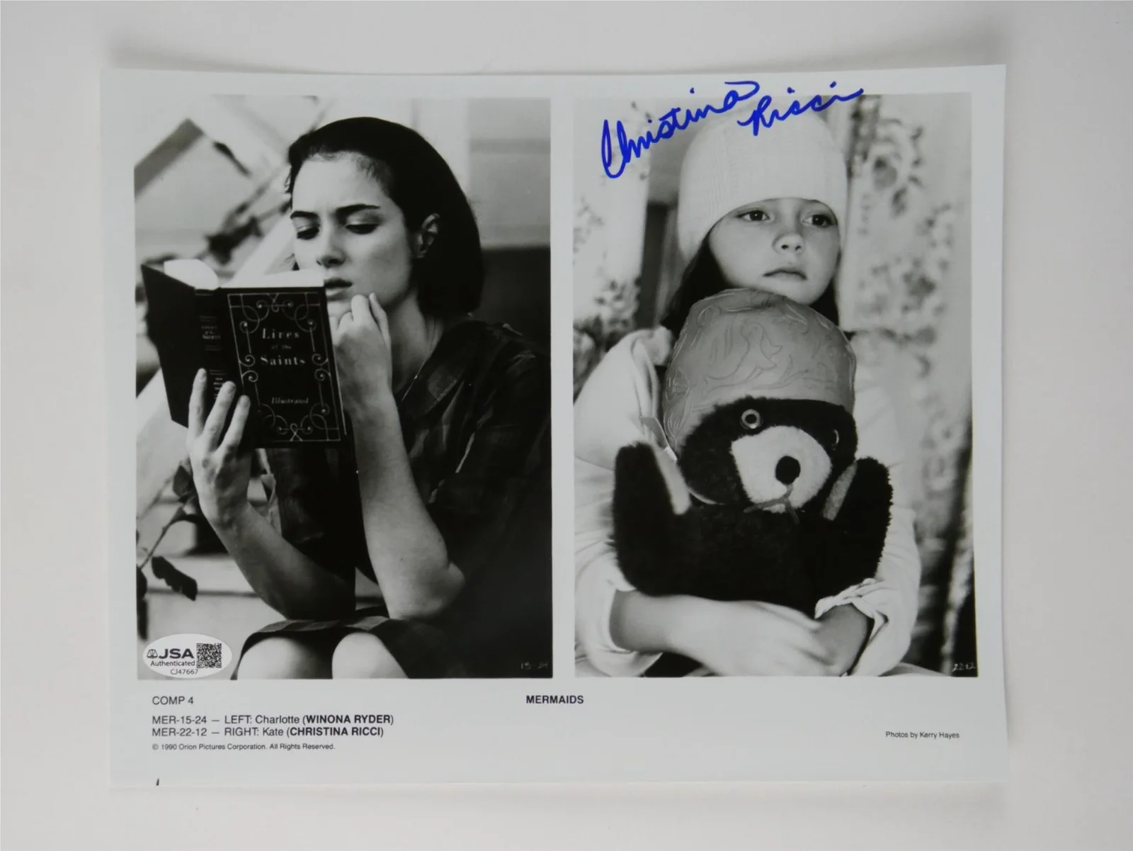 Christina Ricci — Christina Ricci Signed 8x10 Promo Photo Mermaids B&W Autographed JSA COA, изображение 2