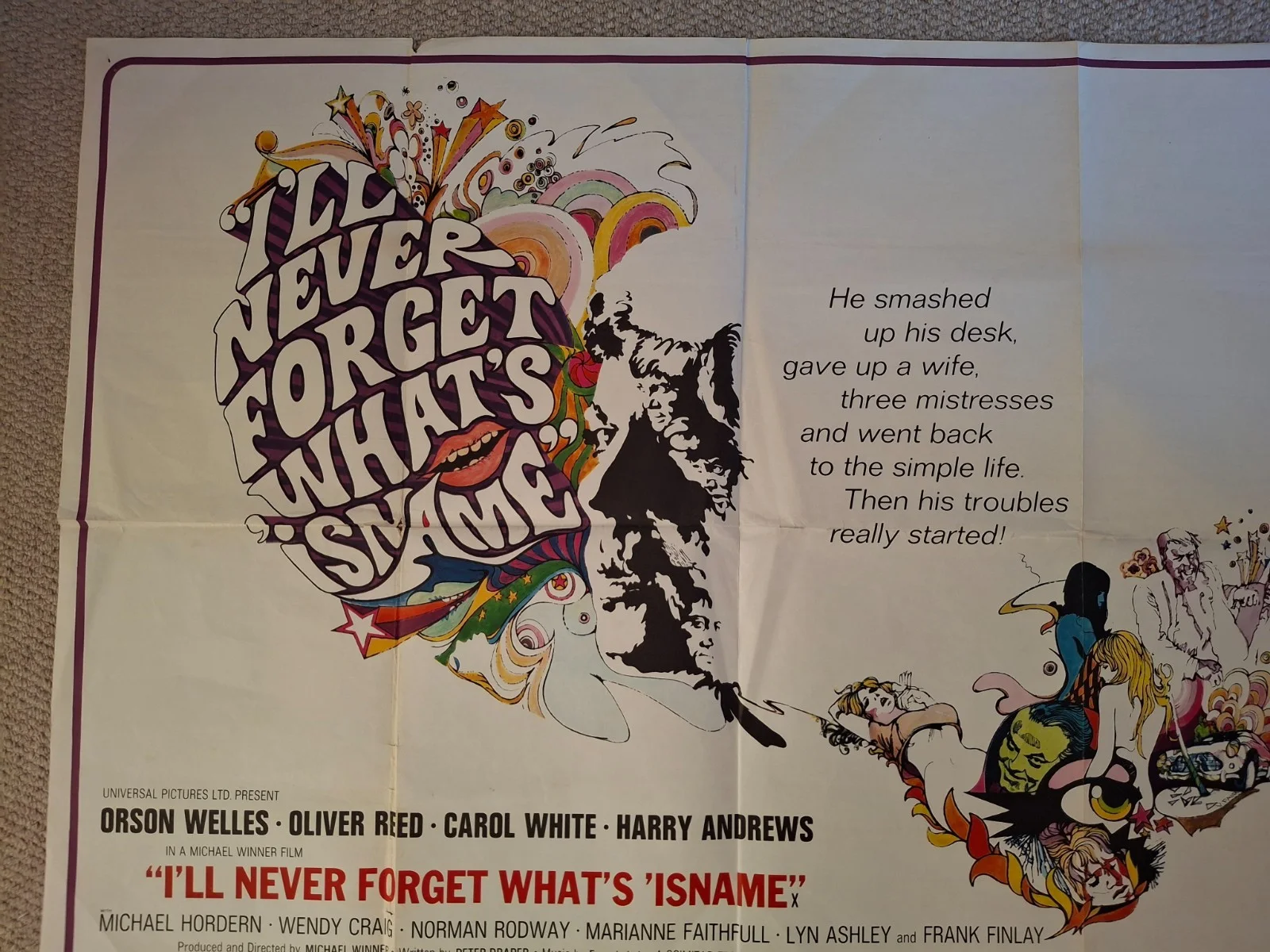 I'll Never Forget What's 'Isname Rare Original Film Cinema Movie Quad Poster, изображение 3