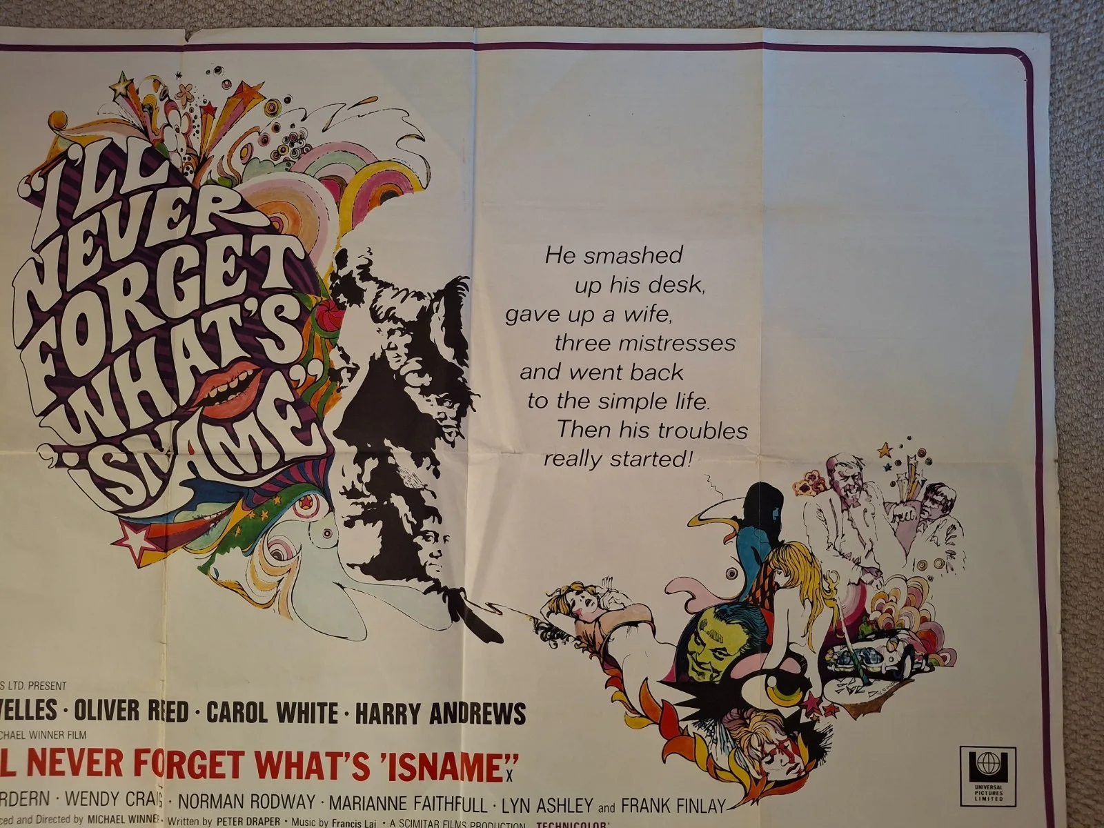 I'll Never Forget What's 'Isname Rare Original Film Cinema Movie Quad Poster, изображение 4