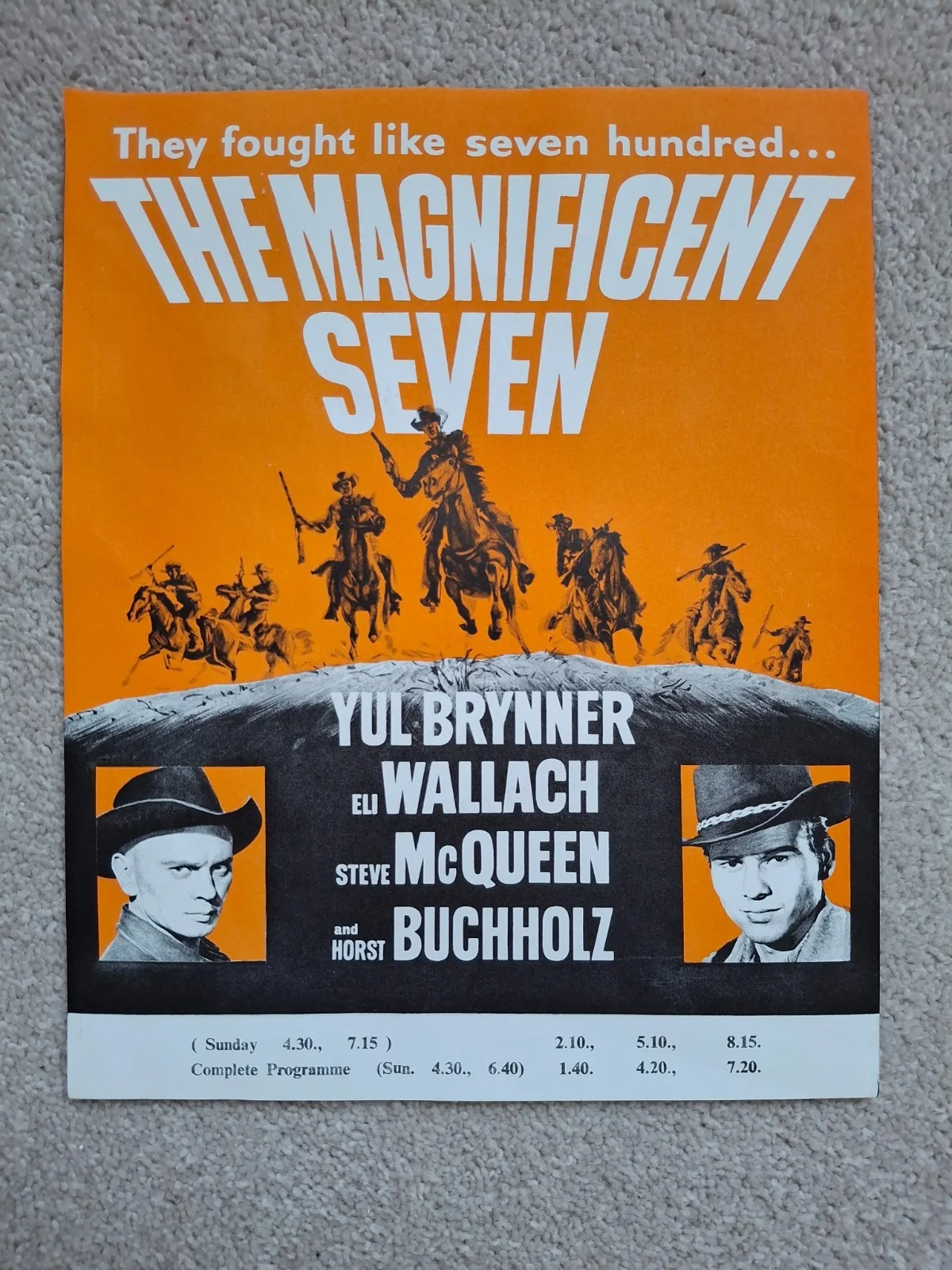 The Magnificent Seven Film Advertising Cinema Listing Promotional Poster, изображение 2