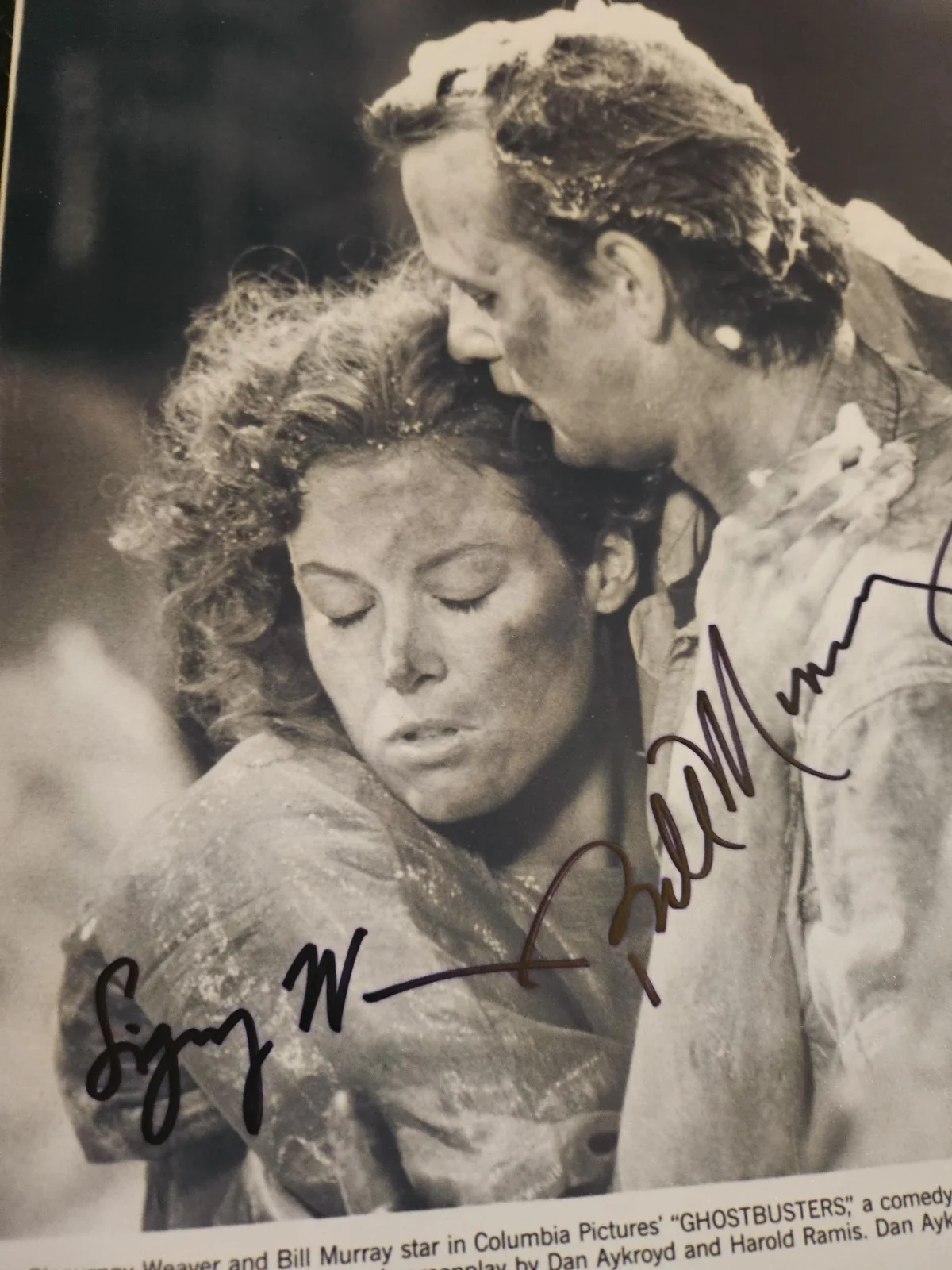 Bill Murray - Sigourney Weaver — GHOSTBUSTERS2 ORIGINAL BILL MURRAY & SIGOURNEY WEAVER AUTOGRAPHS 12X8" W/COA✅️🎬, image 4