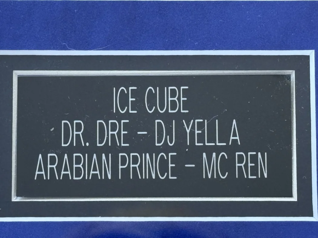 N.W.A Signed Autographed Album Cover Ice Cube Dr. Dre DJ Yella +2 Framed JSA, image 4