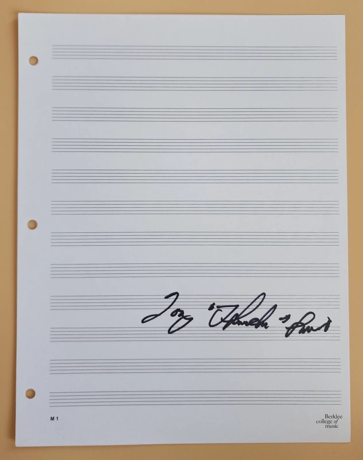Tony "Thunder" Smith Signed Berklee College of Music Sheet Music Legend RAD, image 2