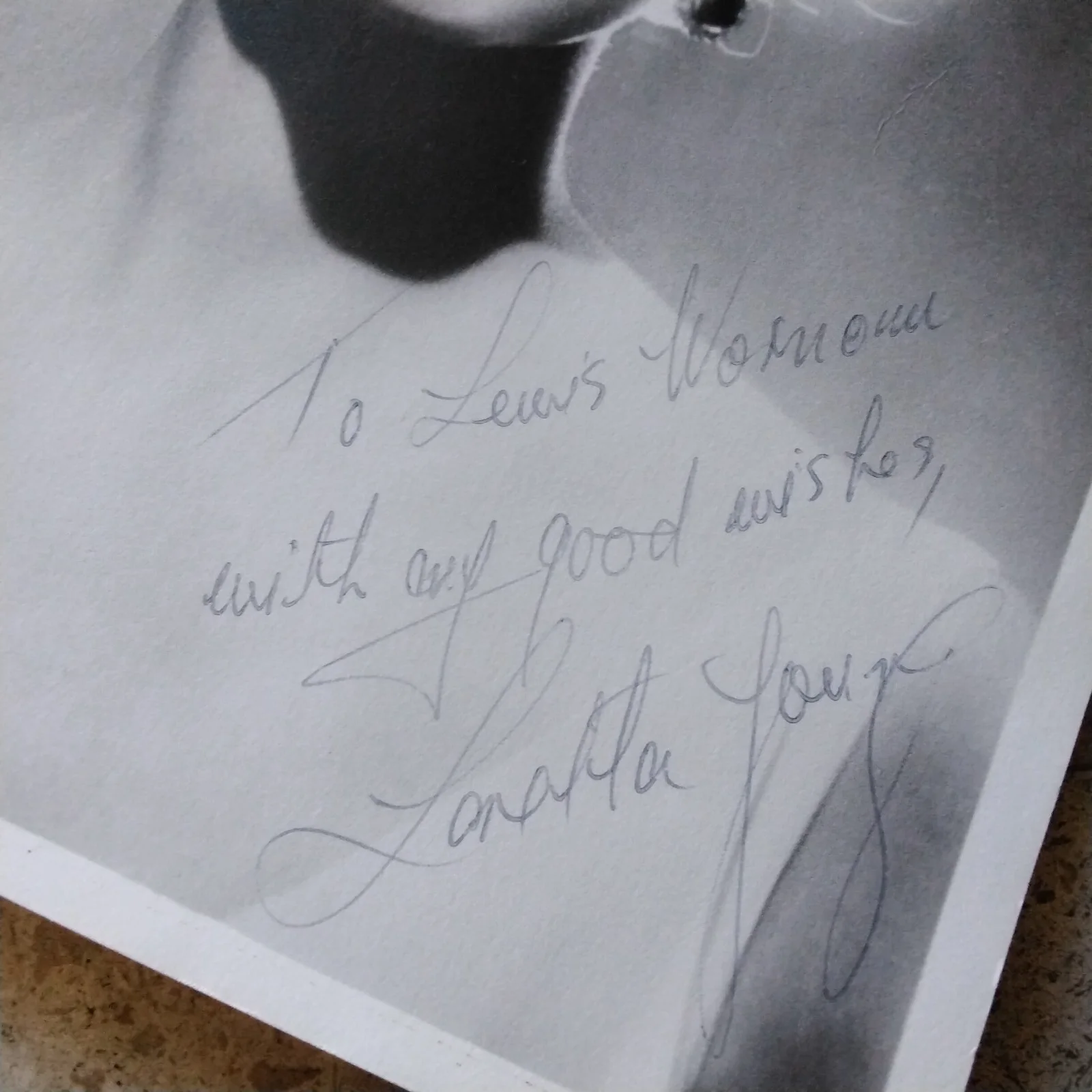 Loretta Young SIGNED DW Photo 40s Movie Actress Farmer's Daughter Bishop's Wife, изображение 4