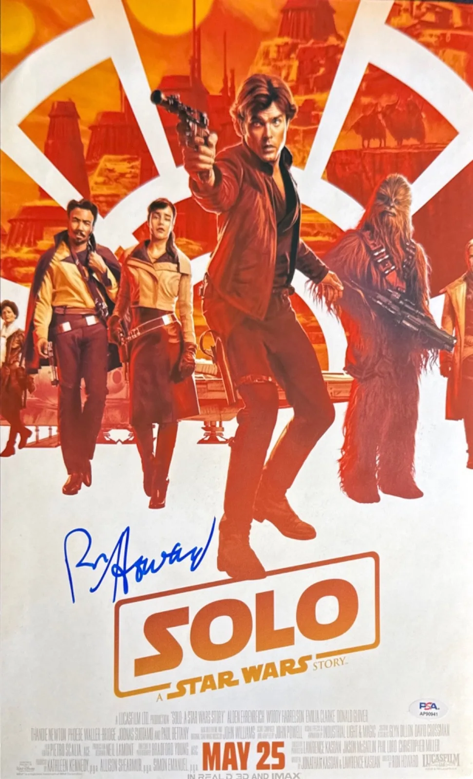 Ron Howard — Ron Howard Signed 12x18 Photo Solo Star Wars PSA AP90941