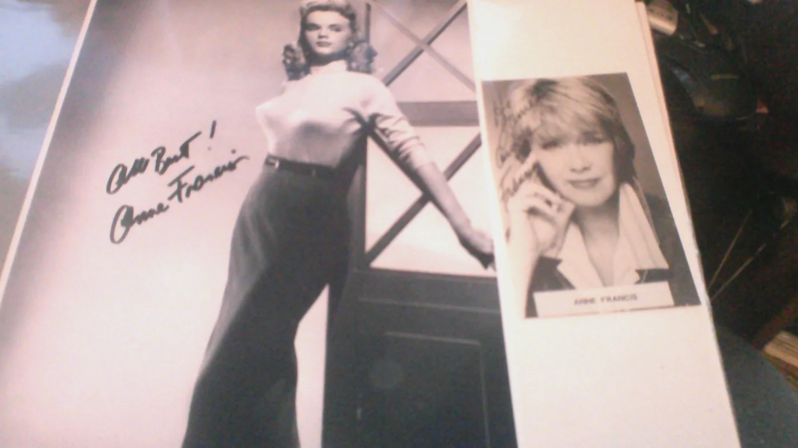 Anne Francis — Anne Francis - Forbidden Planet/Twilight Zone SIGNED BXW 8x11 photo + 3x4 Photo, изображение 2