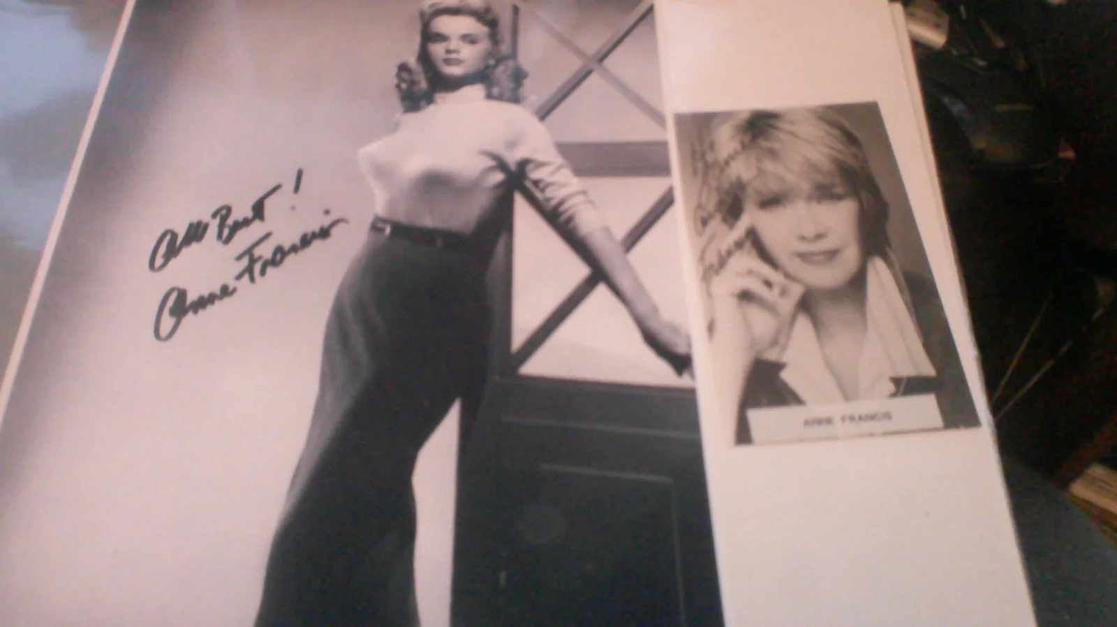 Anne Francis — Anne Francis - Forbidden Planet/Twilight Zone SIGNED BXW 8x11 photo + 3x4 Photo, изображение 3