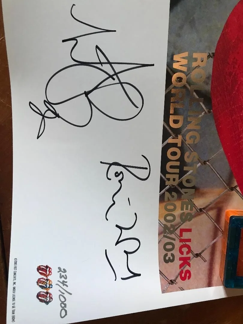 ROLLING STONES FULLY SIGNED LICKS LITHOGRAPH X4 PLUS DESIGNER GUARANTEED REAL!!, image 2