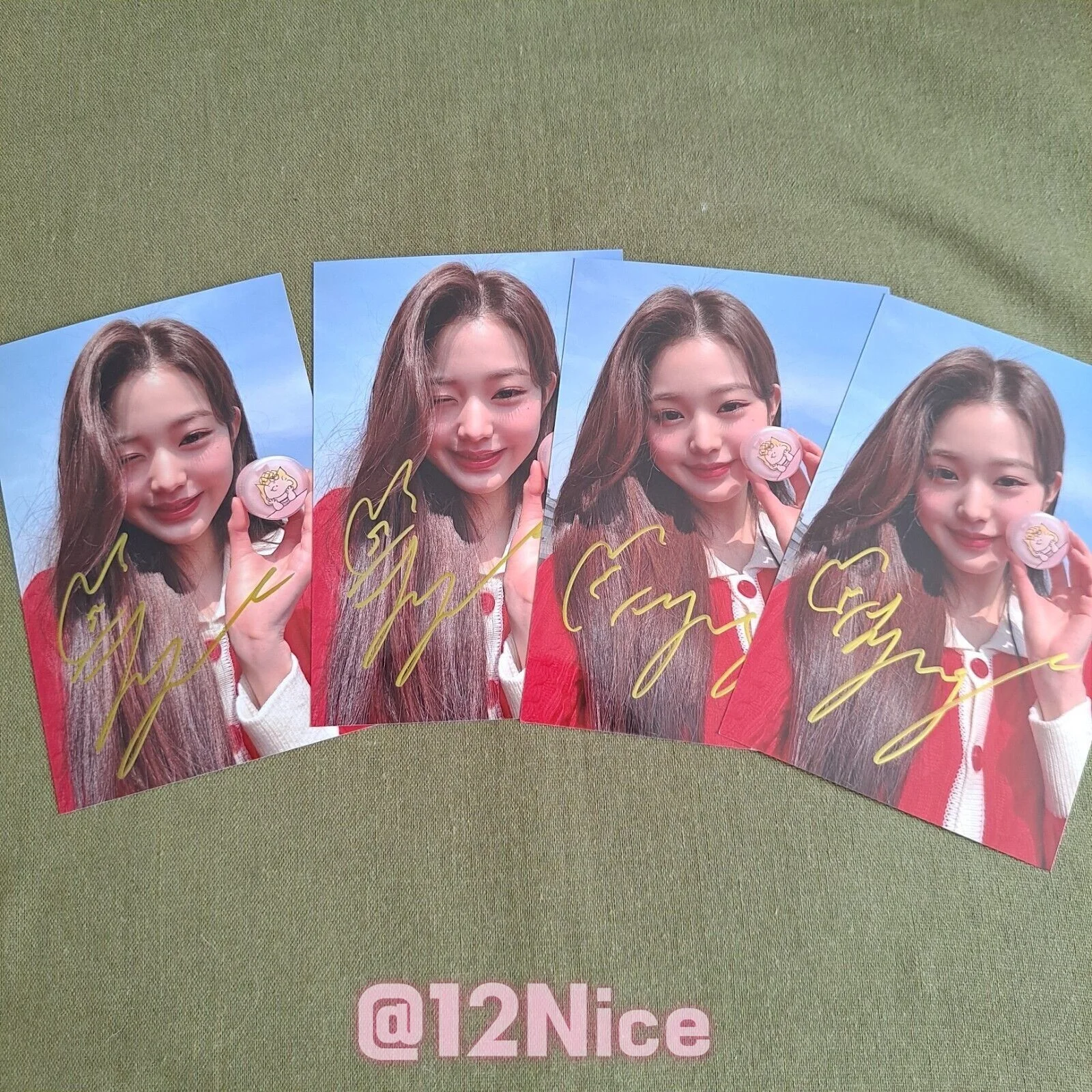 IVE Jang Won Young Autographed Signed Photo Autographs K-POP 4*6 2022, изображение 2