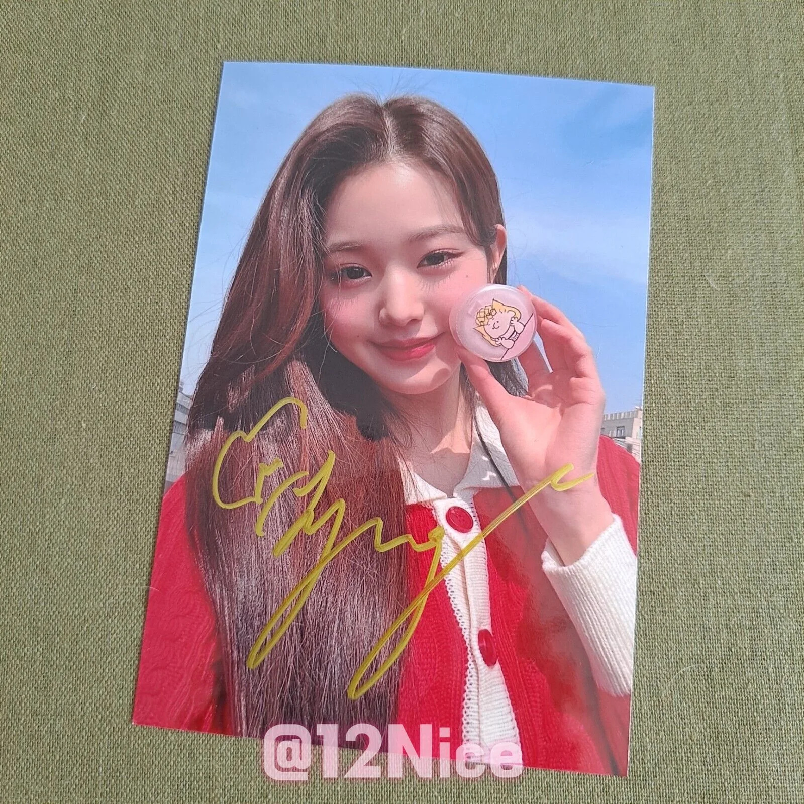 IVE Jang Won Young Autographed Signed Photo Autographs K-POP 4*6 2022, изображение 4
