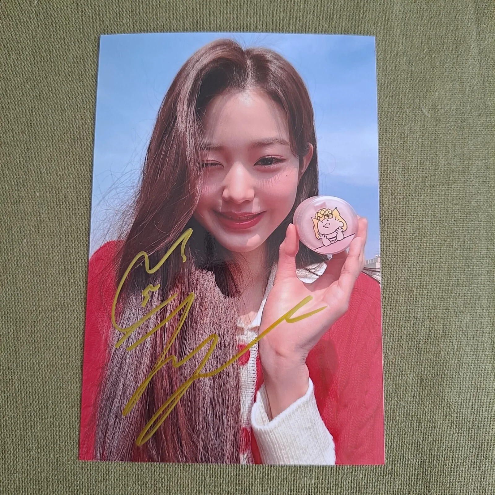 IVE Jang Won Young Autographed Signed Photo Autographs K-POP 4*6 2022, изображение 5