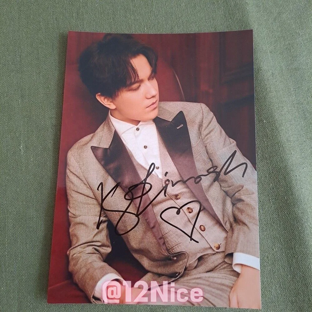 Dimash Autographed Signed Photo 4*6 Singer Collection GIFTS rare 2022, image 3