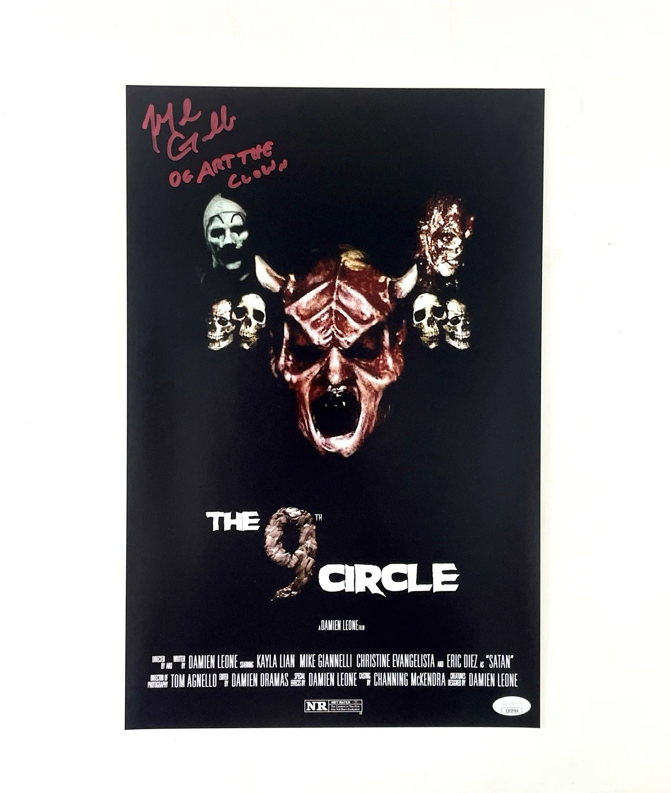 Mike Giannelli — Mike Giannelli Signed The 9th Circle Movie Poster Terrifier All Hallow’s Eve JSA, image 2
