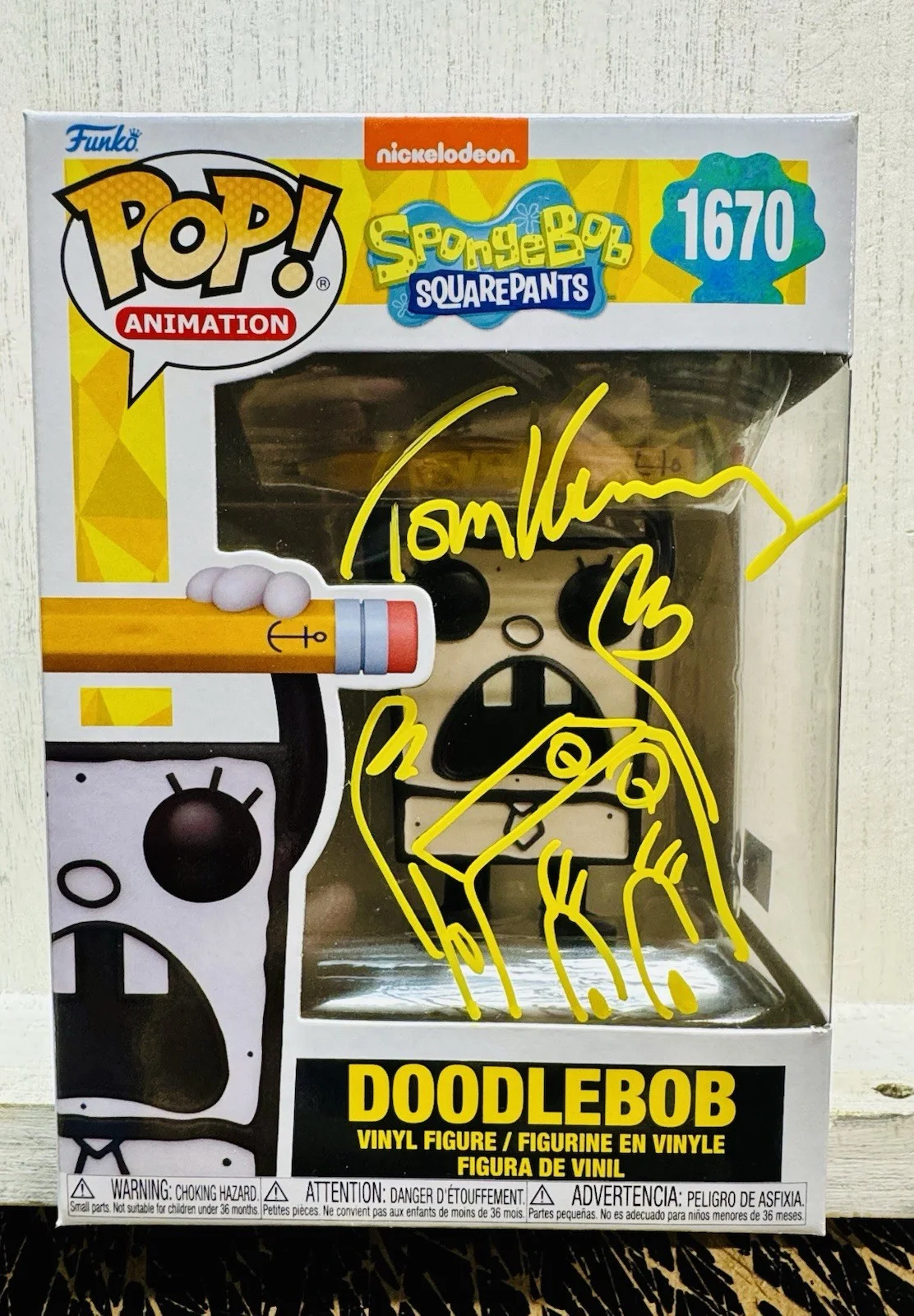 Tom Kenny — TOM KENNY Signed SPONGEBOB Doodle Bob Funko POP Rare With Sketch MAS COA