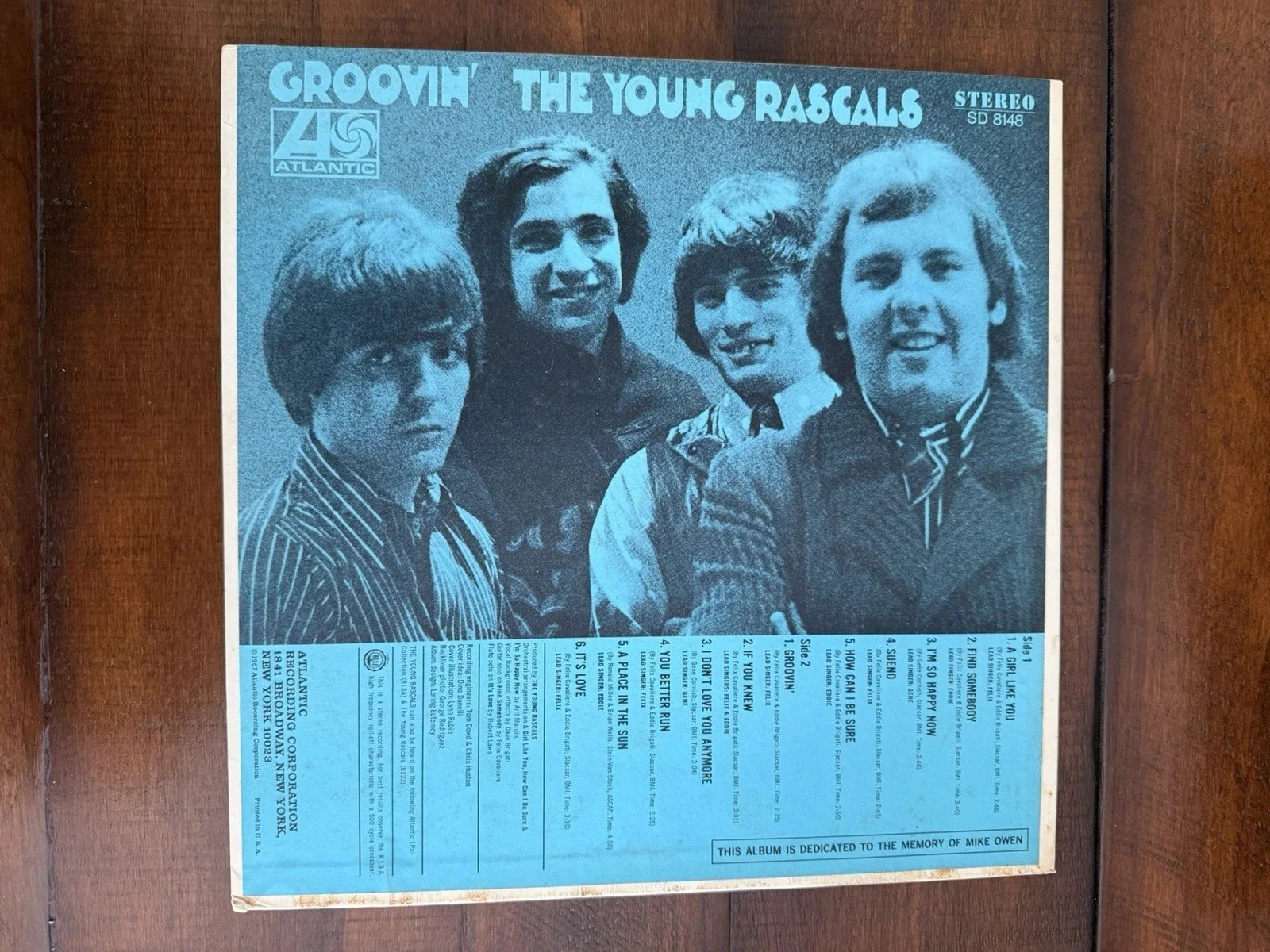 FELIX CAVALIERE Signed Lp THE YOUNG RASCALS Groovin SD 8148 Atlantic Excellent, изображение 2
