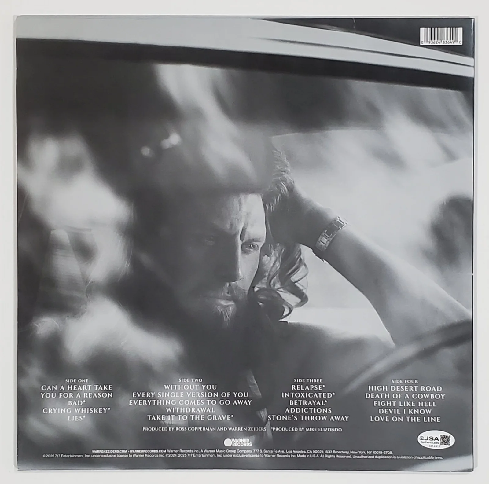 WARREN ZEIDERS SIGNED RELAPSE LIES BETRAYAL VINYL LP RECORD ALBUM W/JSA CERT, изображение 2