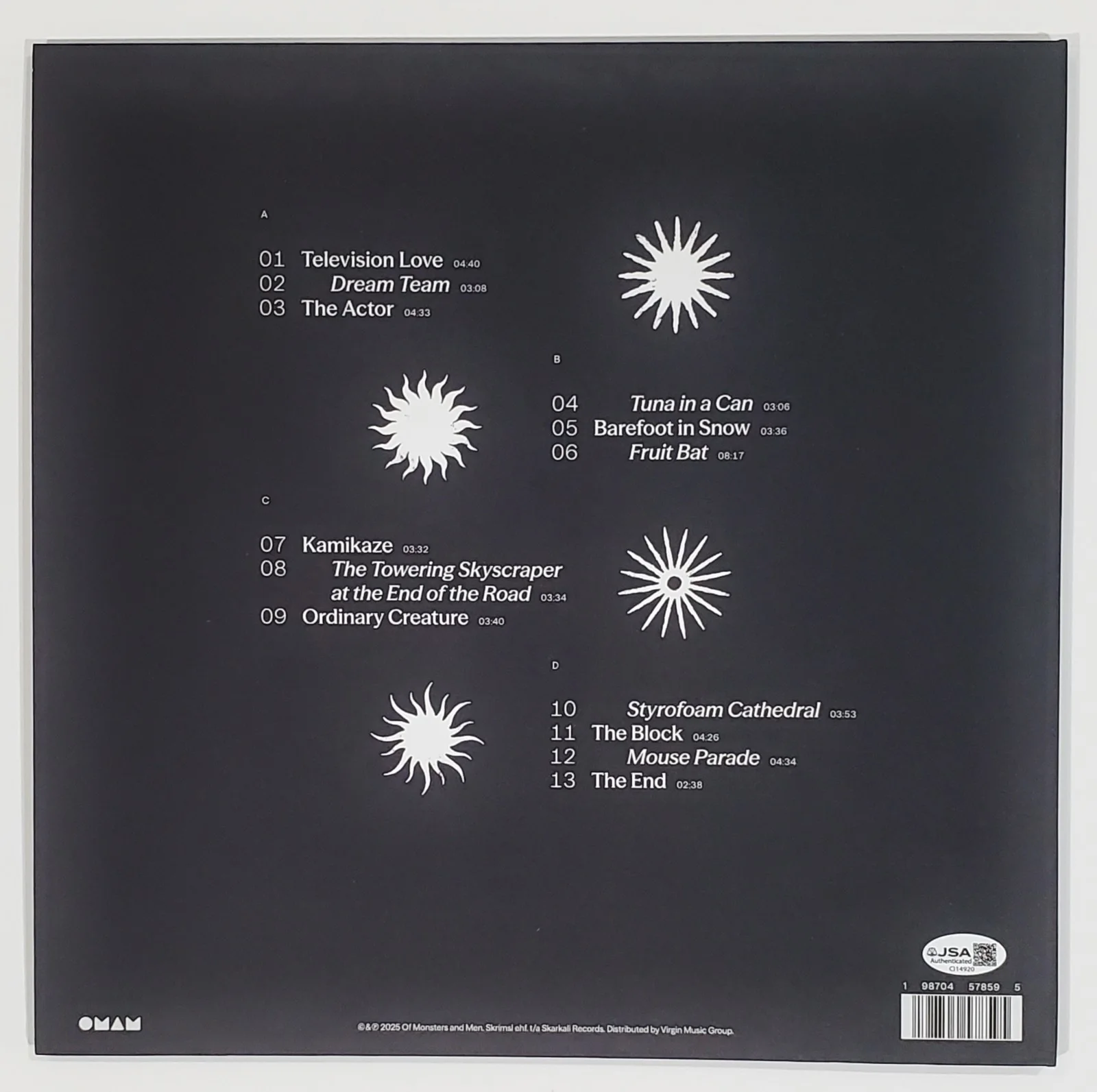 OF MONSTERS AND MEN SIGNED ALL IS LOVE AND PAIN VINYL LP RECORD ALBUM W/JSA CERT, изображение 2