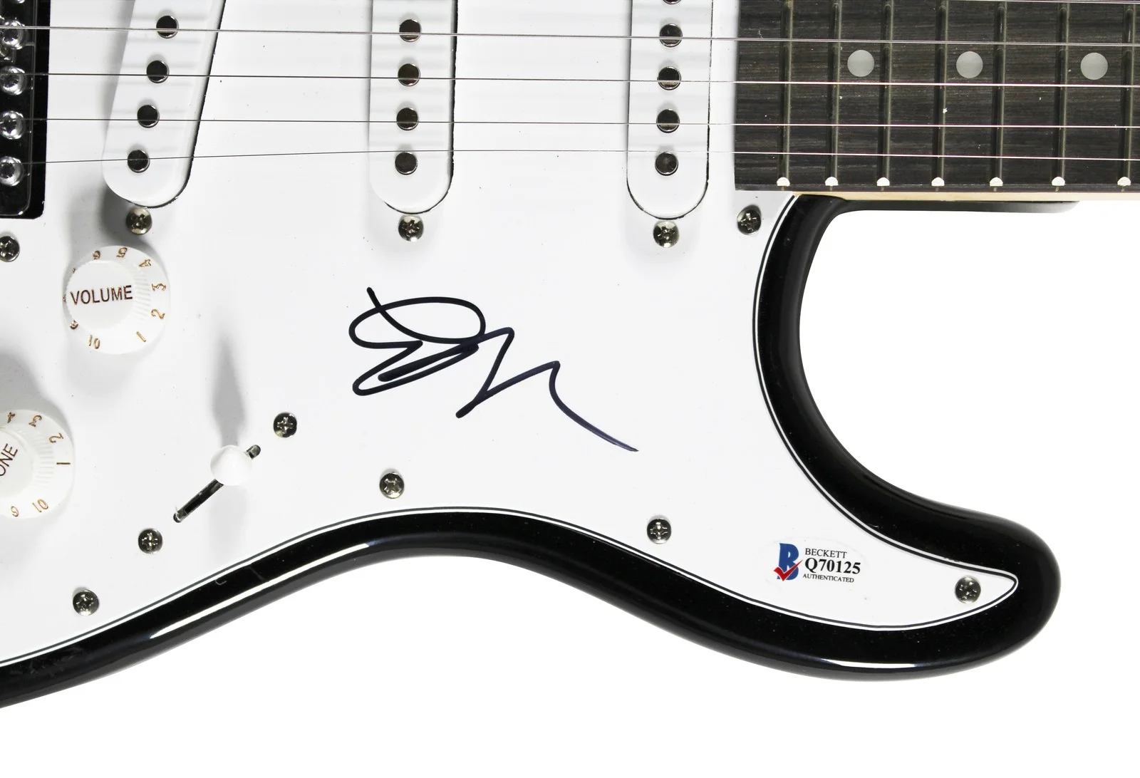 Emily Ratajkowski — Emily Ratajkowski Authentic Signed Black Electric Guitar Autographed BAS #Q70125, image 2