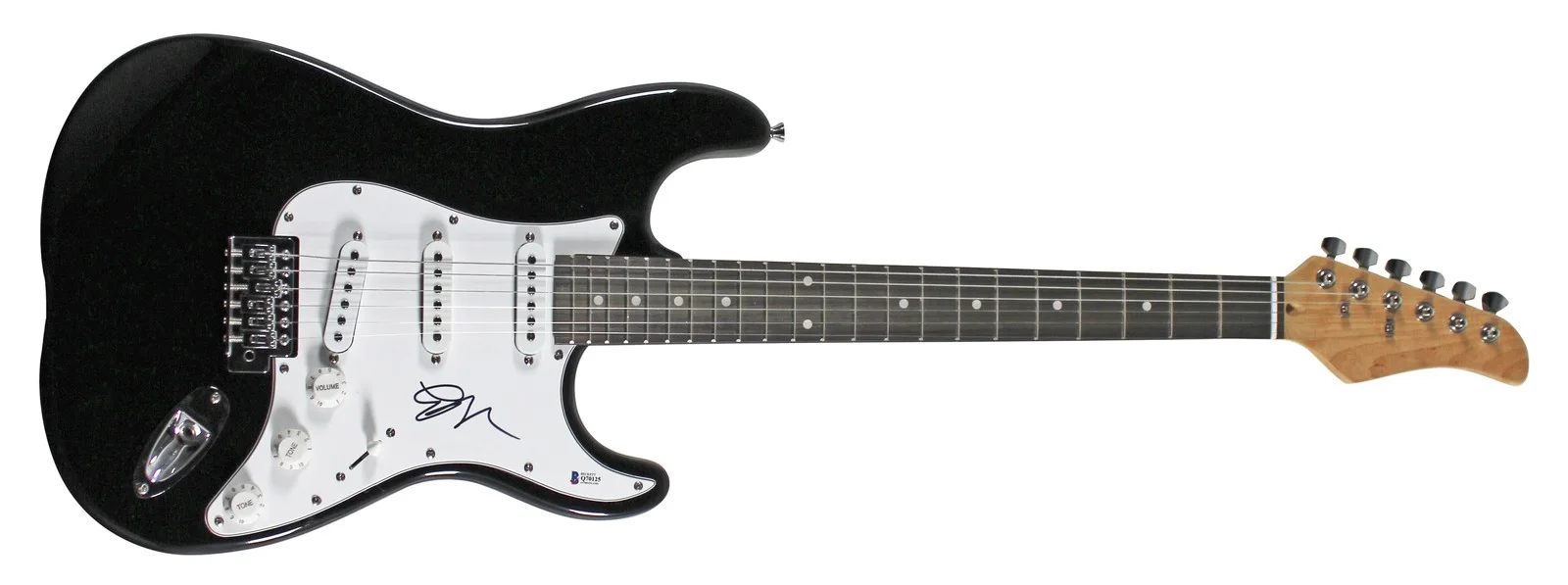 Emily Ratajkowski — Emily Ratajkowski Authentic Signed Black Electric Guitar Autographed BAS #Q70125, image 3