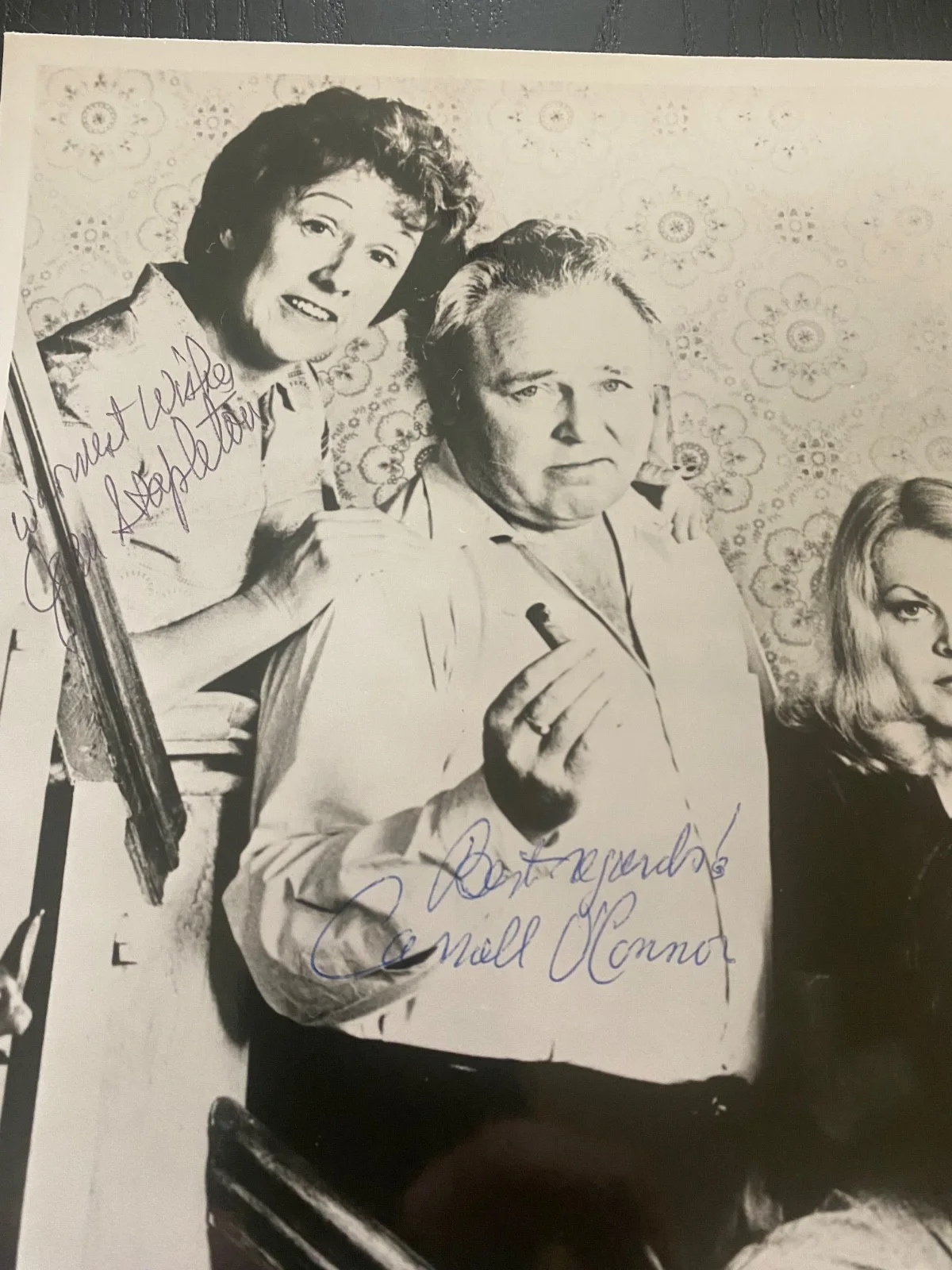 Carol O'Connor Reiner, Stapleton — All in The Family Cast Signed Autographed Photo! O' Connor, Reiner, Stapleton!, изображение 3