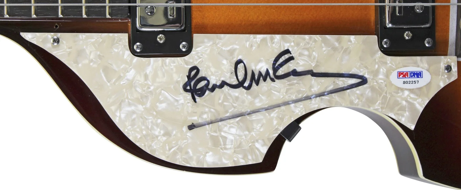 Paul McCartney — Paul McCartney The Beatles Signed Left Handed Hofner Violin Bass Guitar PSA/DNA, image 2